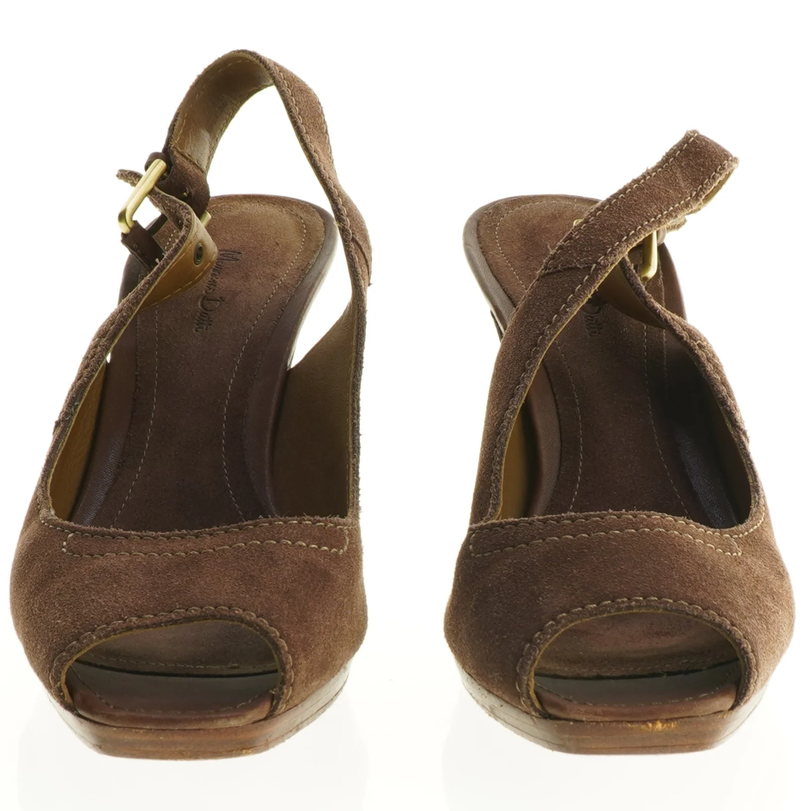 Brun slingback i ruskind