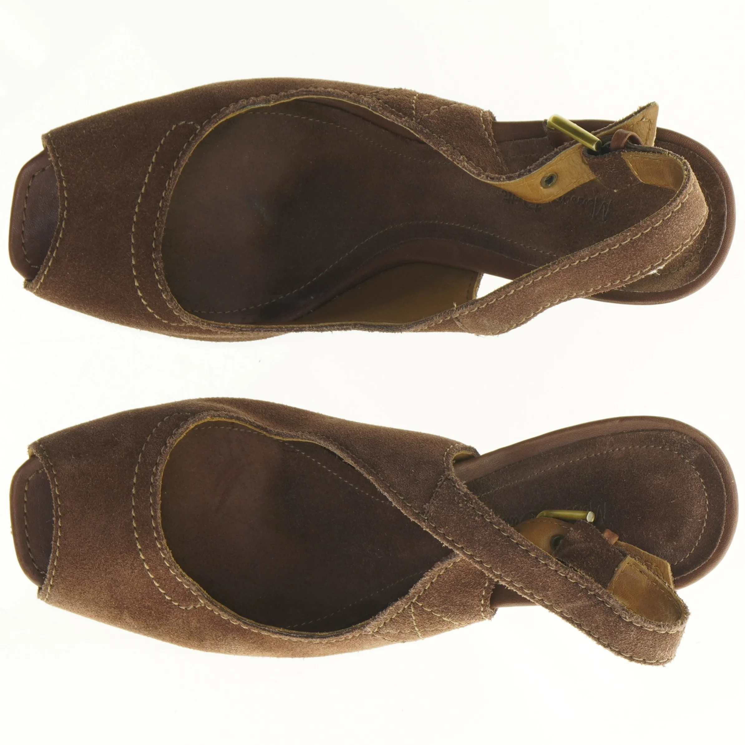 Brun slingback i ruskind