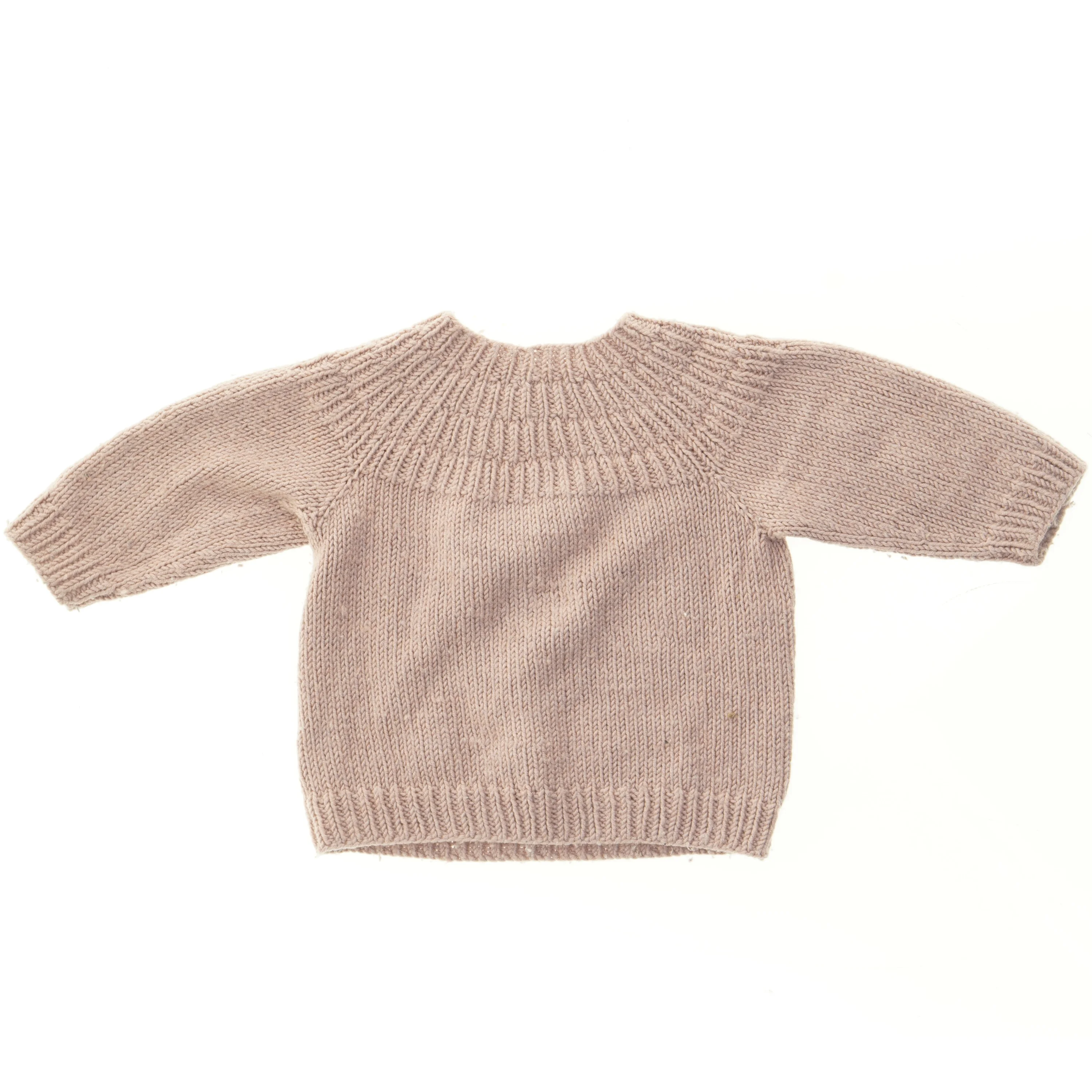 Strikket trøje (str. Bryst 29 cm skulder til bund 32 cm)