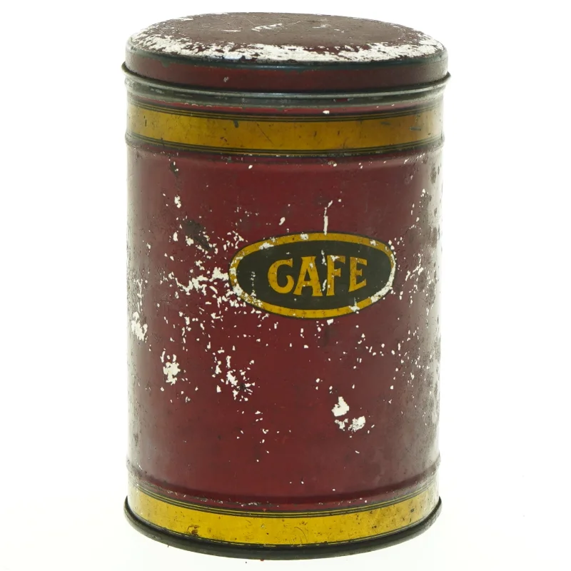 Vintage rød kaffedåse (str. 17 x 11 cm)