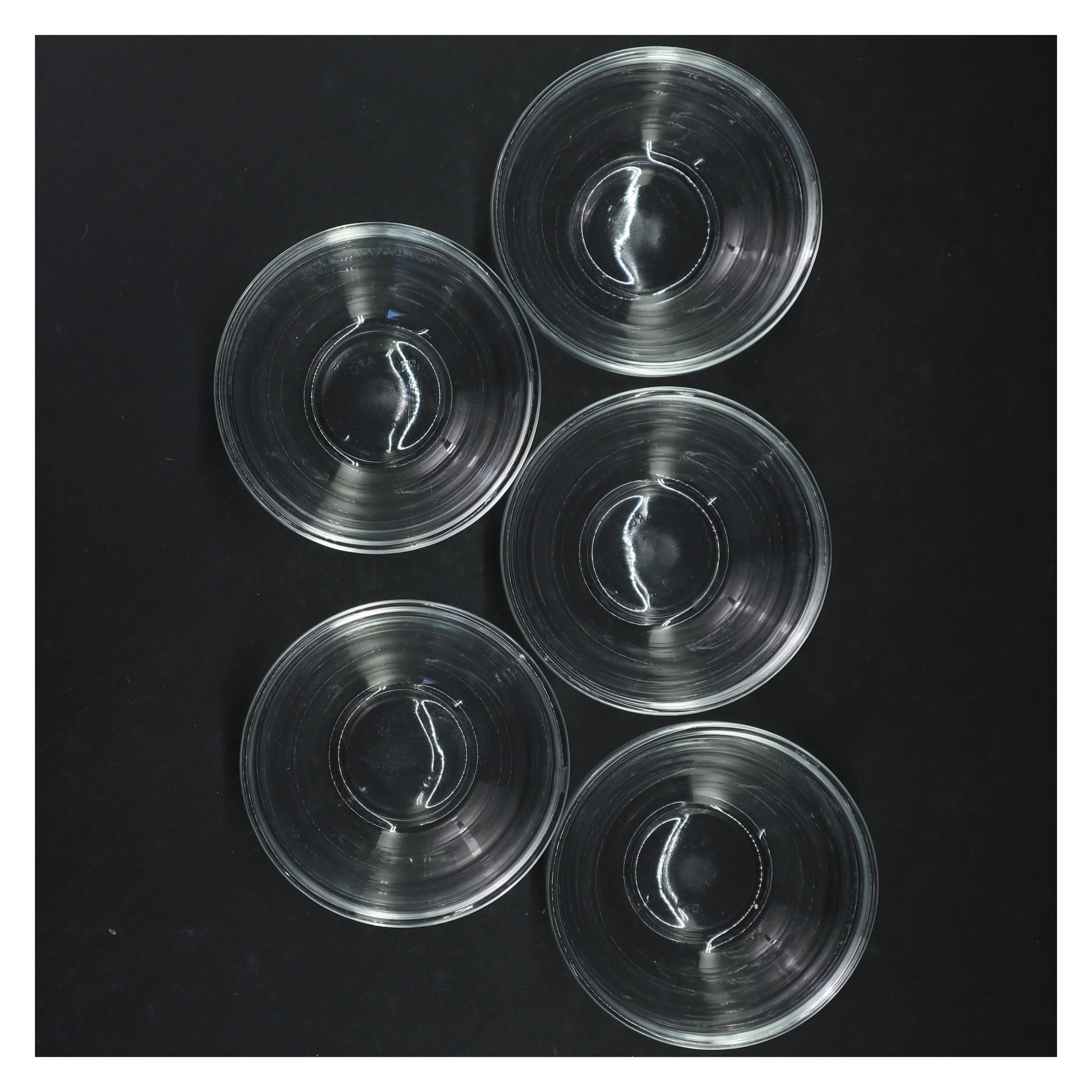 Sæt af 5 glaskåle (str. Ø 10 cm)