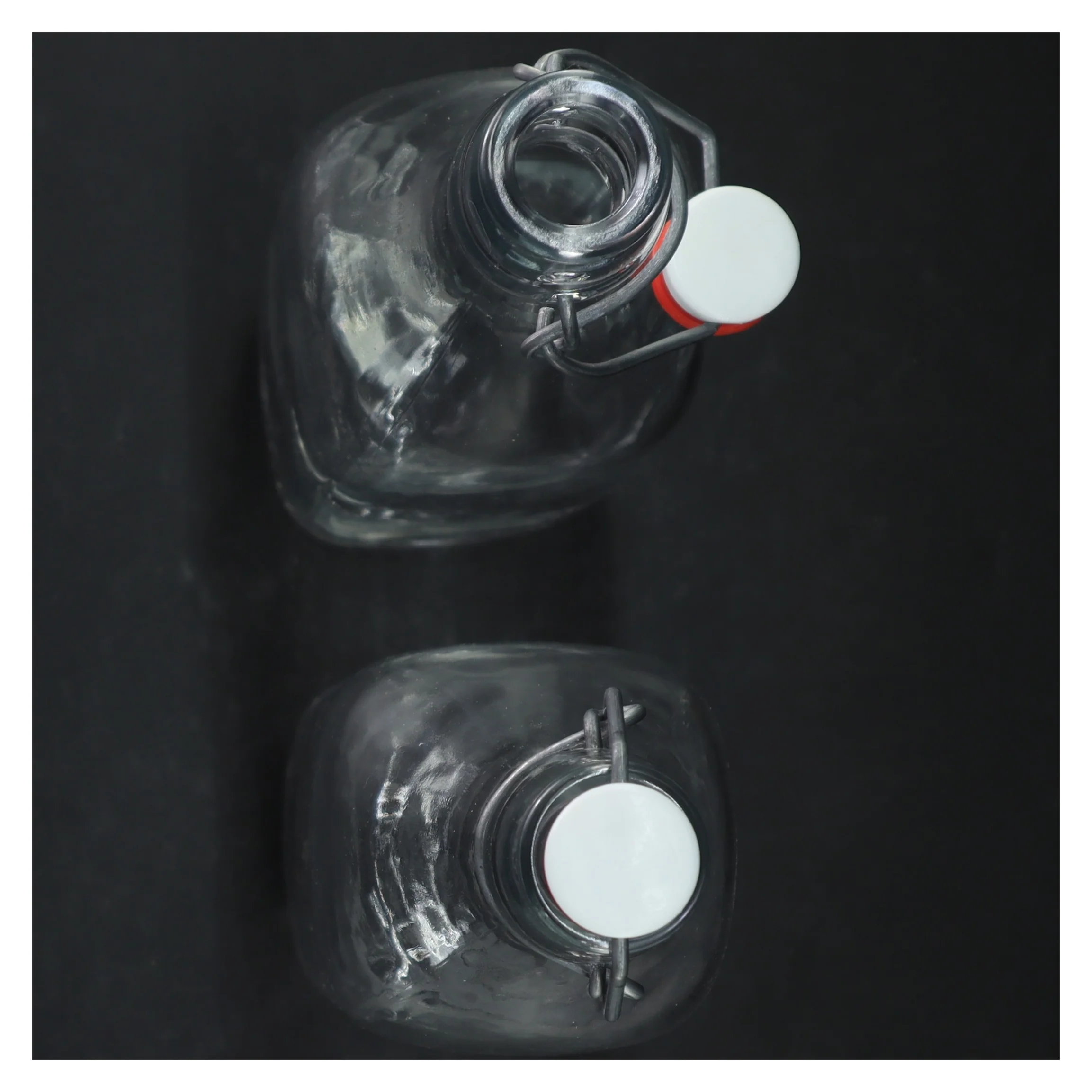 Glasflasker med patentlåg (str. 32x8 cm)