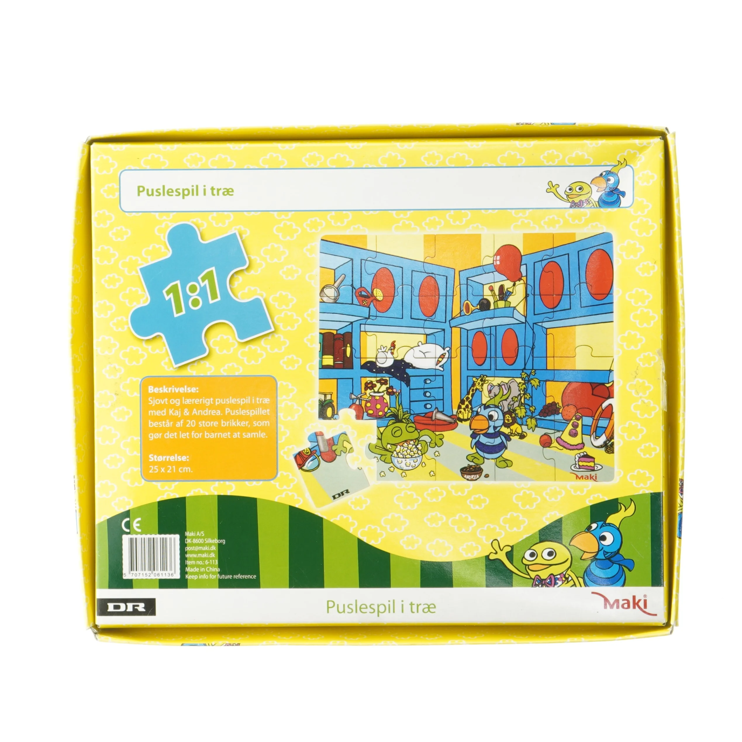 Kaj & Andrea puslespil i træ fra DR (str. 25x21 cm)