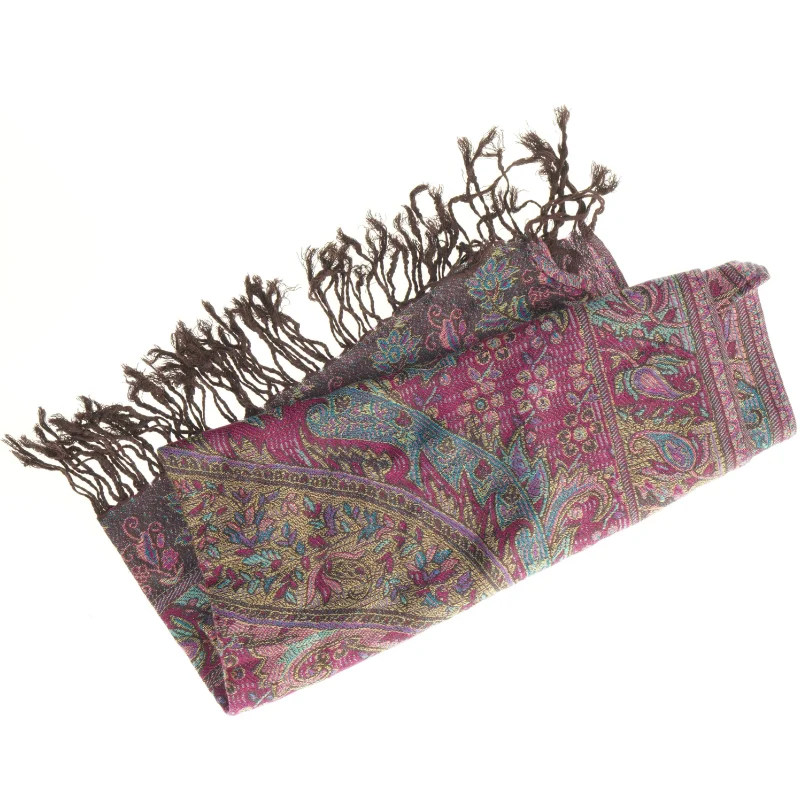 Mønstret tørklæde (str. 172 x 68 cm)