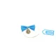 Guldarmbånd med blå sløjfe og klips (str. 4 cm)