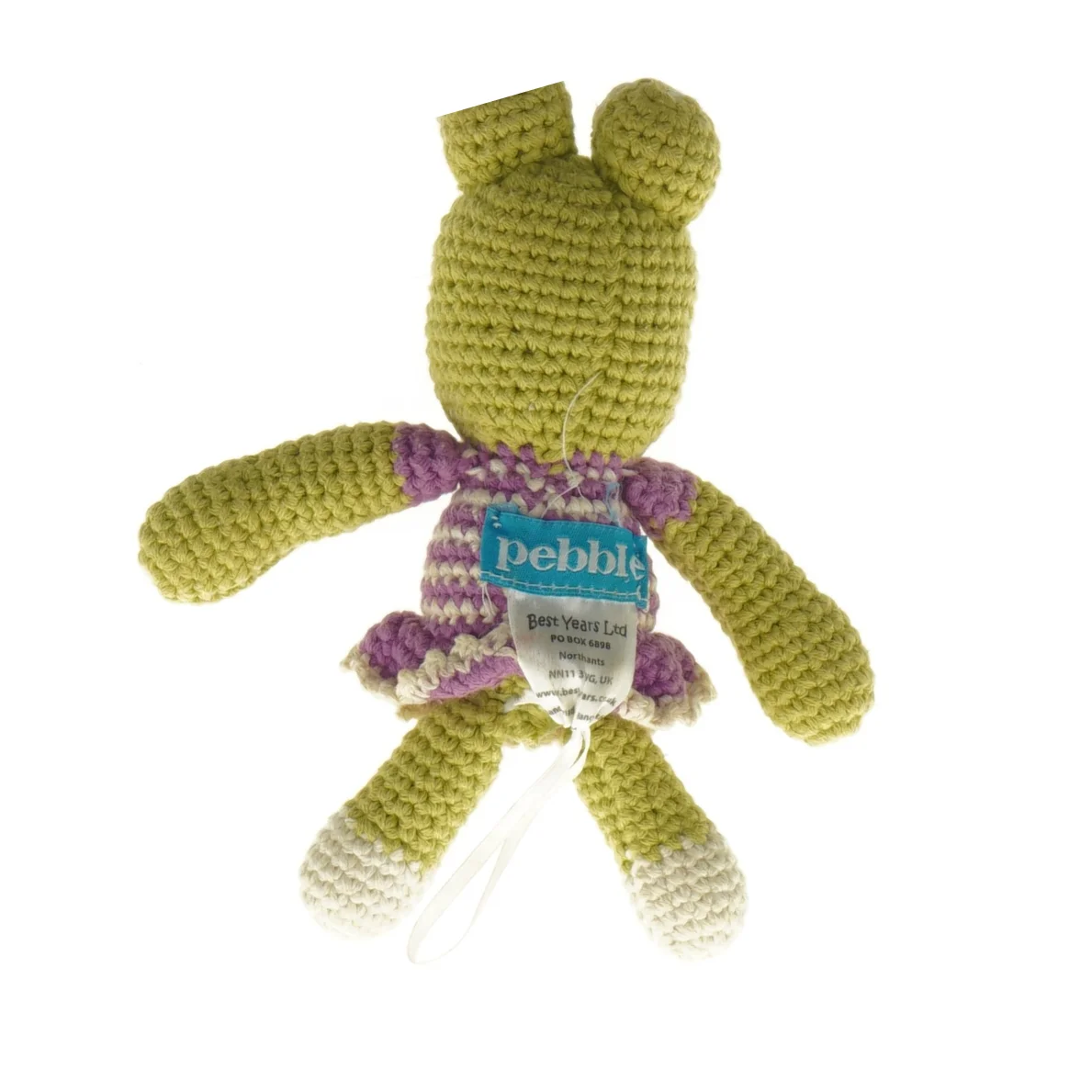 Hæklet bamse fra Pebblechild (str. 17 x 12 cm)