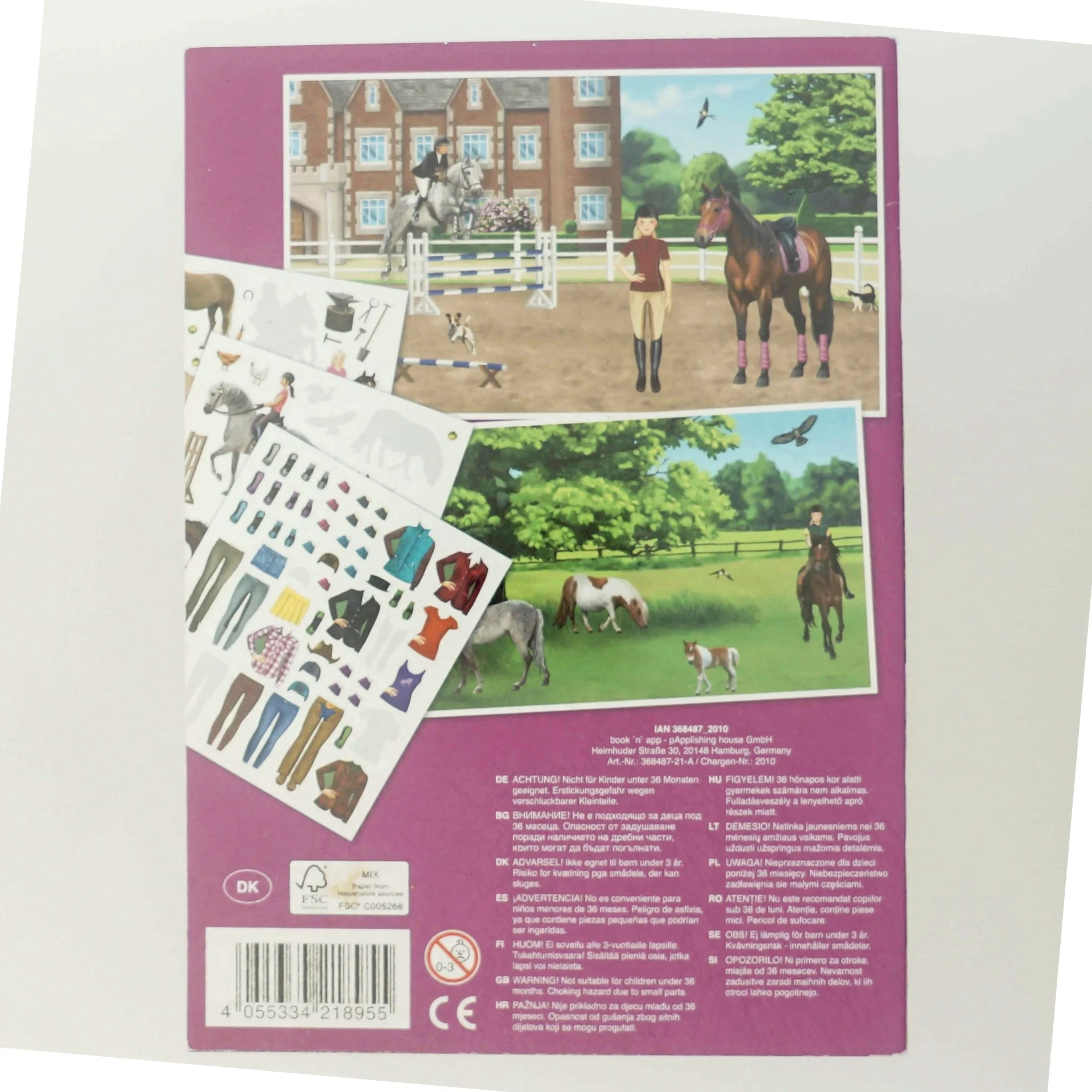 Stickerbog med heste tema