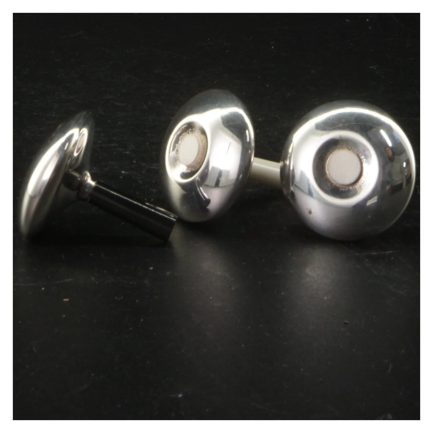 Cohr Salt and Pepper set, Silver Coated Atla, Danish design, 1950’s (str. 5 x 5 cm)