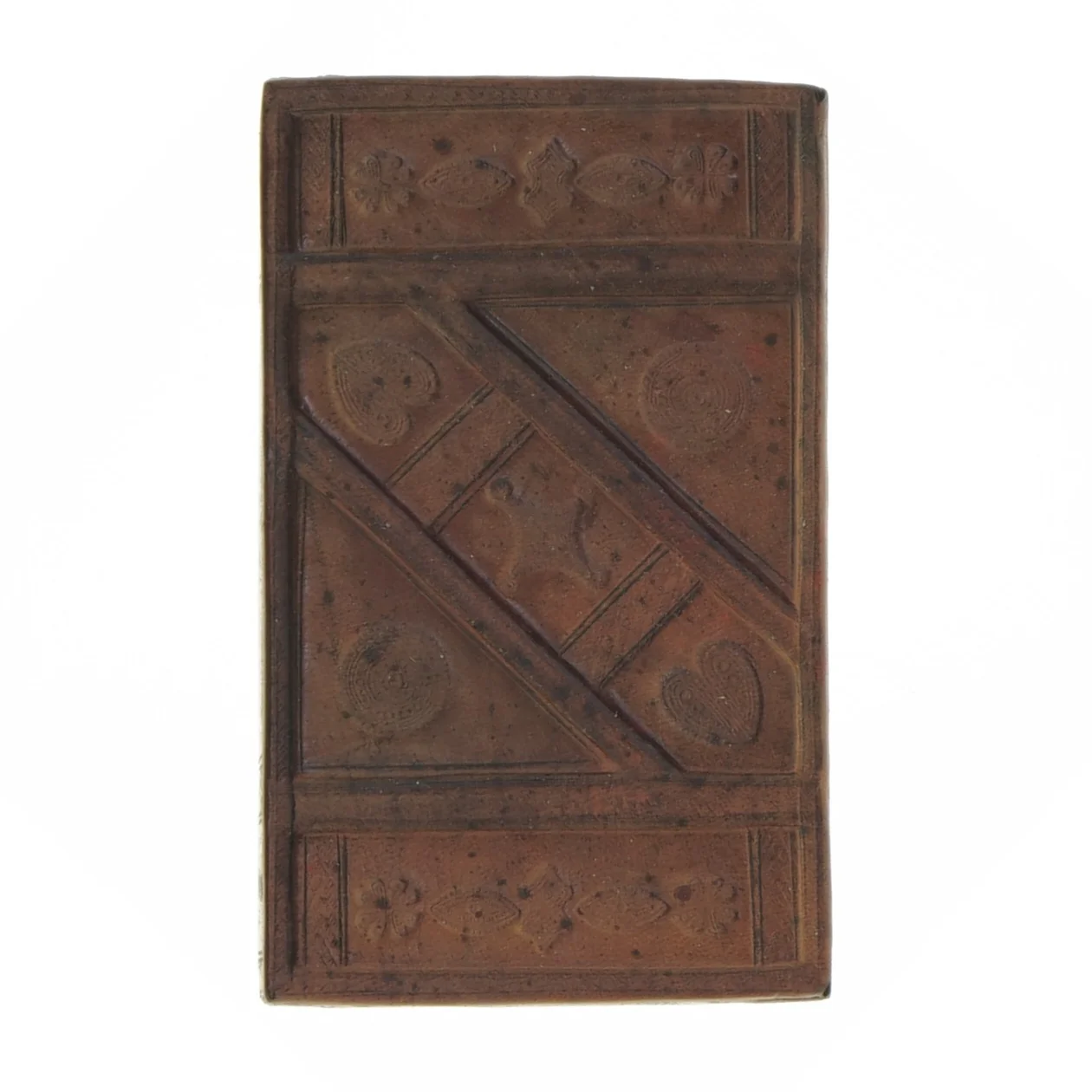 Træ-æske beklædt med skind  