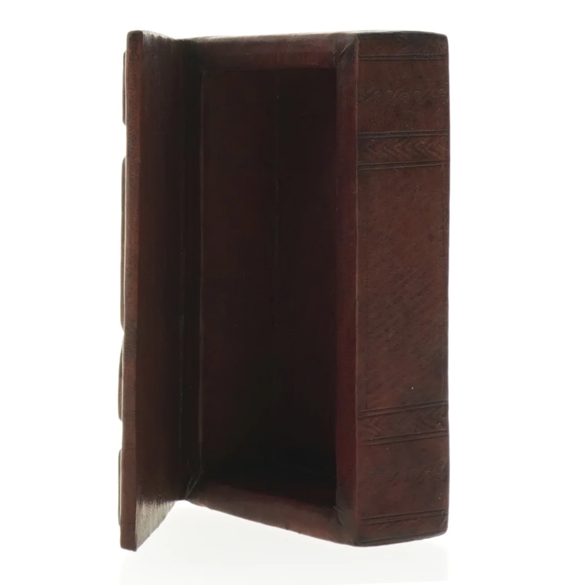 Træ-æske beklædt med skind  