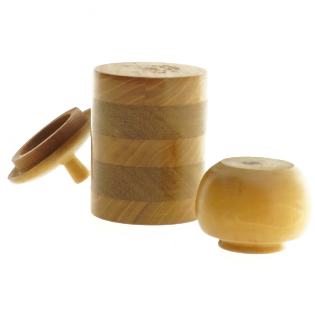 Træbeholdere med låg (str. 10 x 6 cm og 5 x 4 cm)