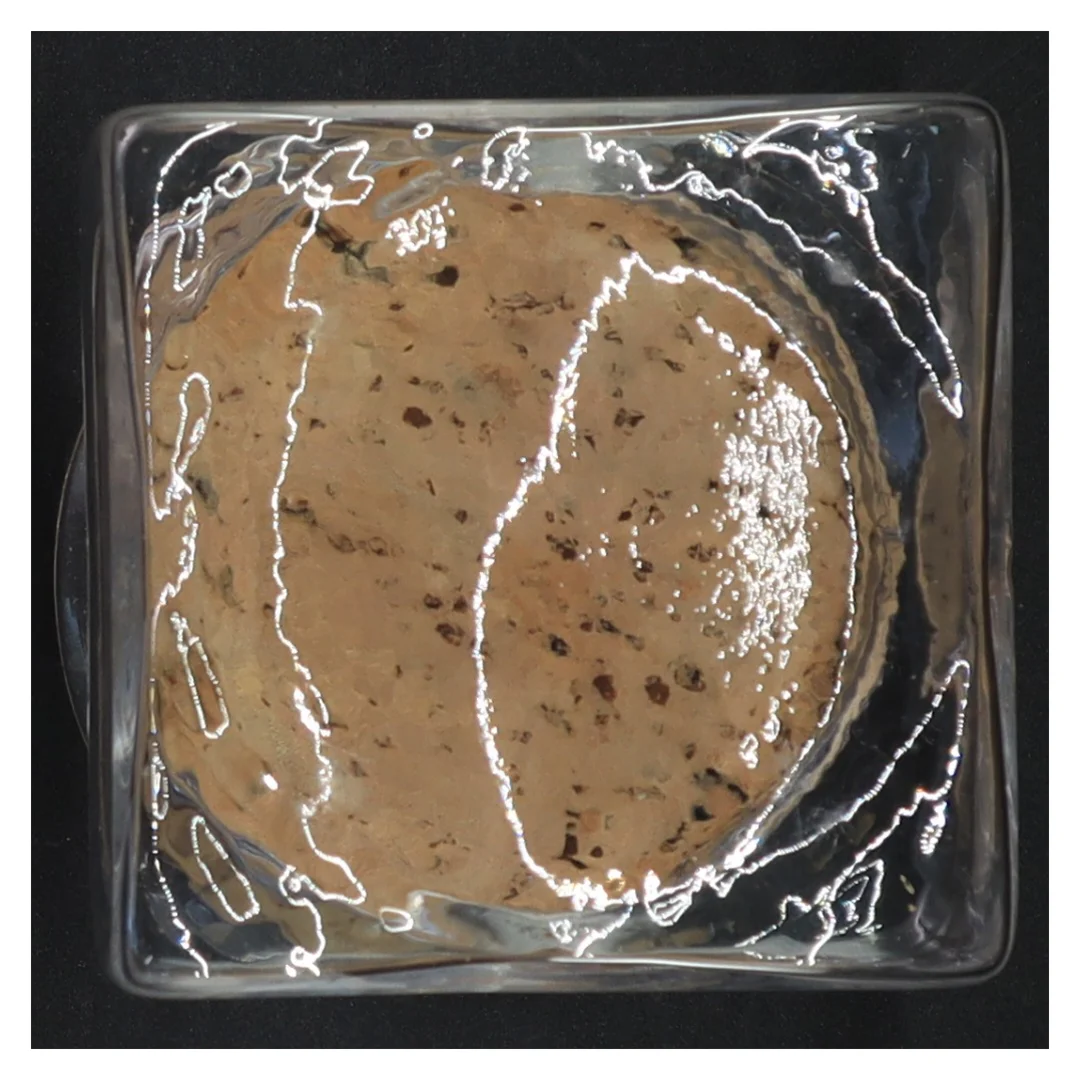 Glas beholder med korkprop (str. 10 x 9 x 9 cm)