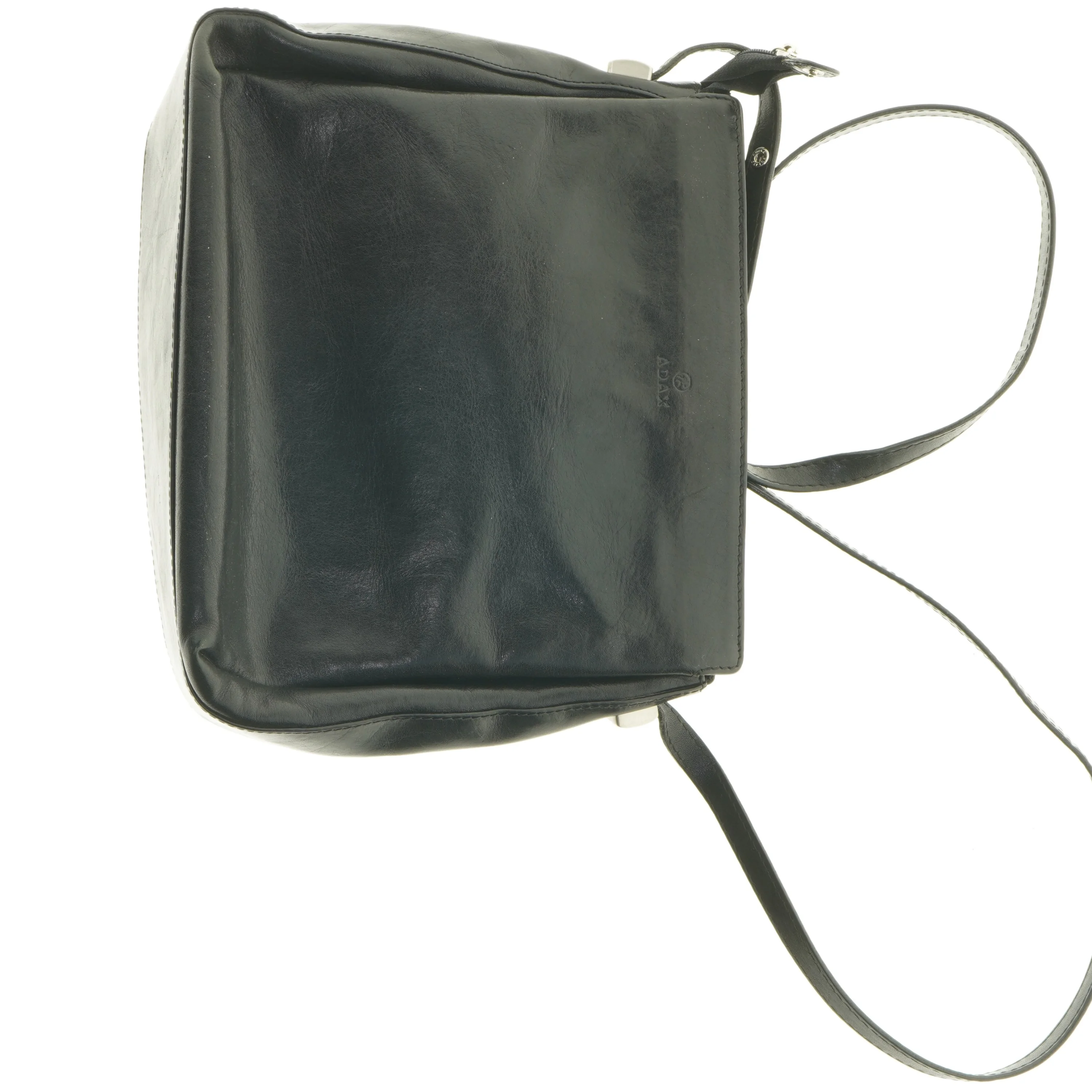 Sort skuldertaske i læder fra Adax (str. 31 x 26 cm)