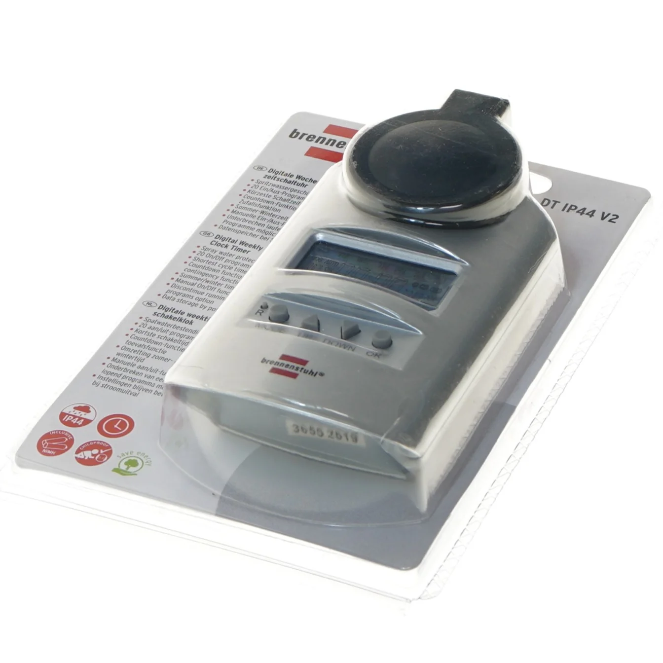 Digitalt uge-timer IP44 V2 fra Brennenstuhl (str. 21x14 cm)