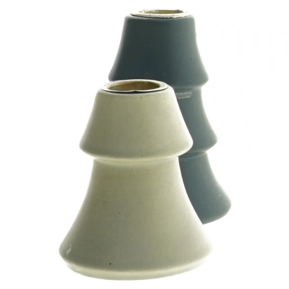 Keramiske lysestager (str. 7,5 og 9,5 cm)