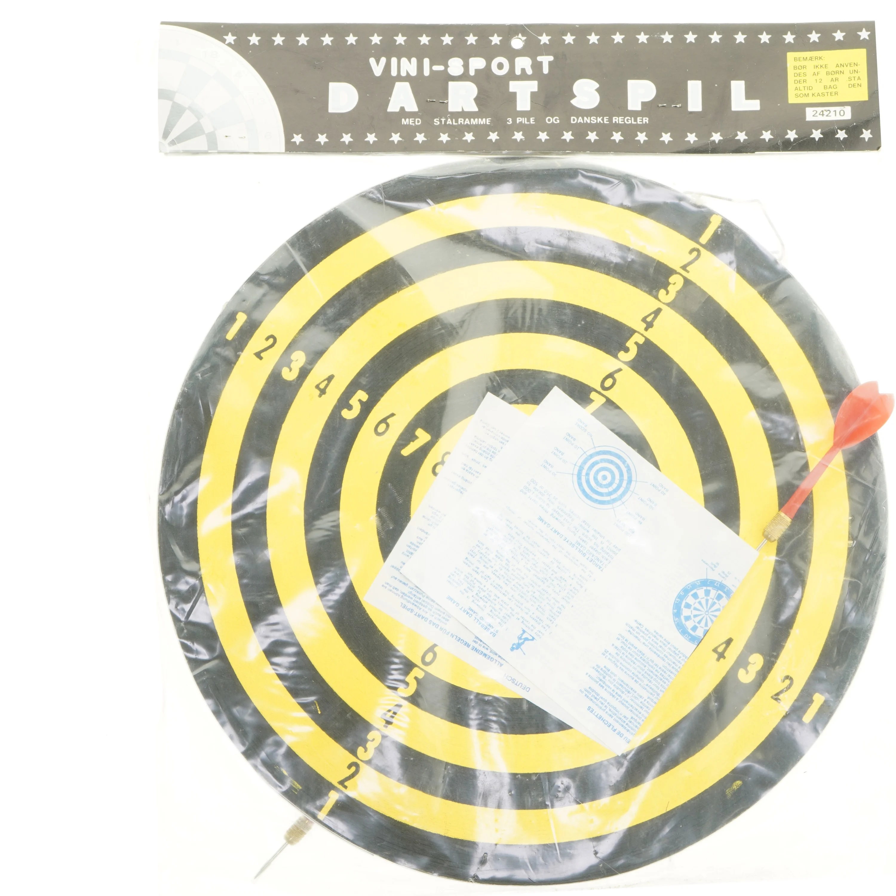 Dartspil med skive og pile fra Vini-Sport (str. Ø 38 cm)