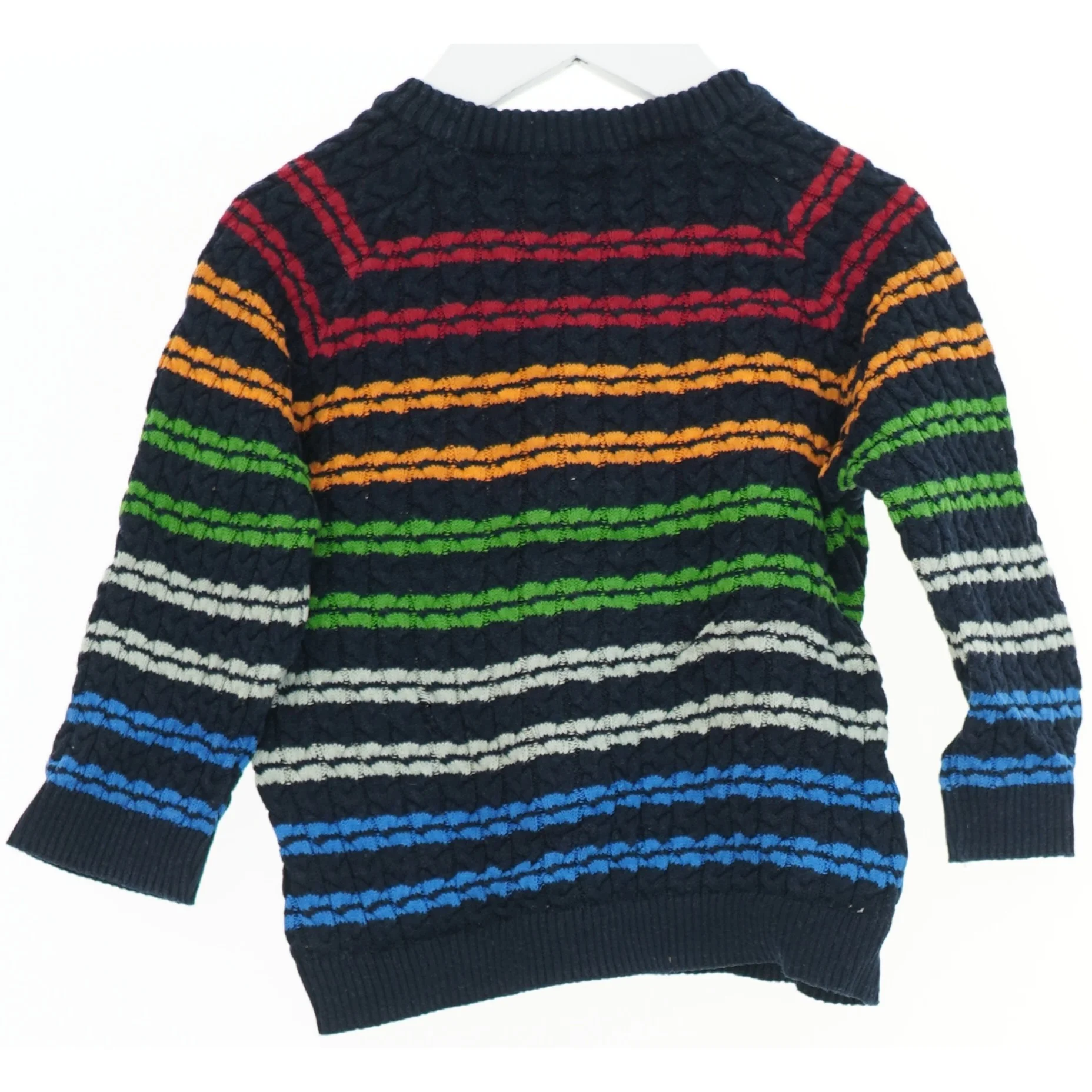 Striktrøje med stribemønster fra Next (str. 86)