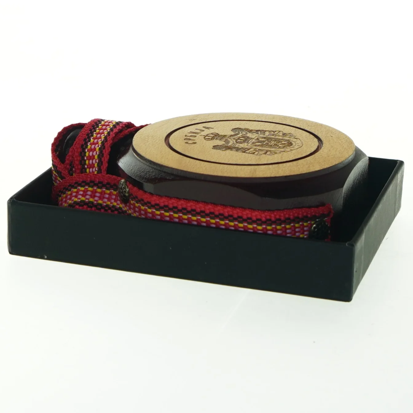 Vævet bælte med lommelærke (str. 14,5x11 cm)