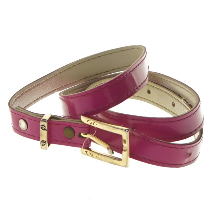 Pink bælte med guldspænde (str. 90 cm)