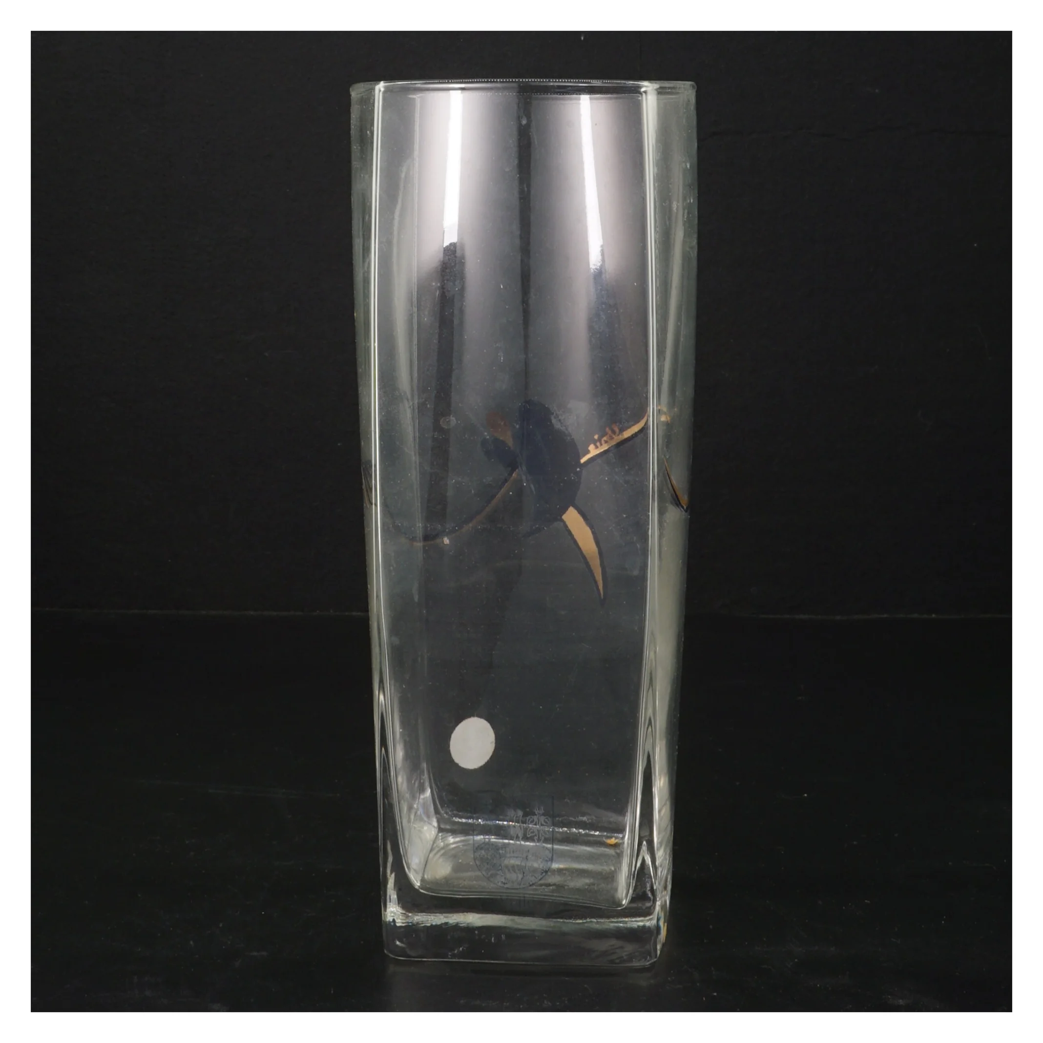 Glas vase med håndmalet design fra Luminarc (str. H. 21 cm)