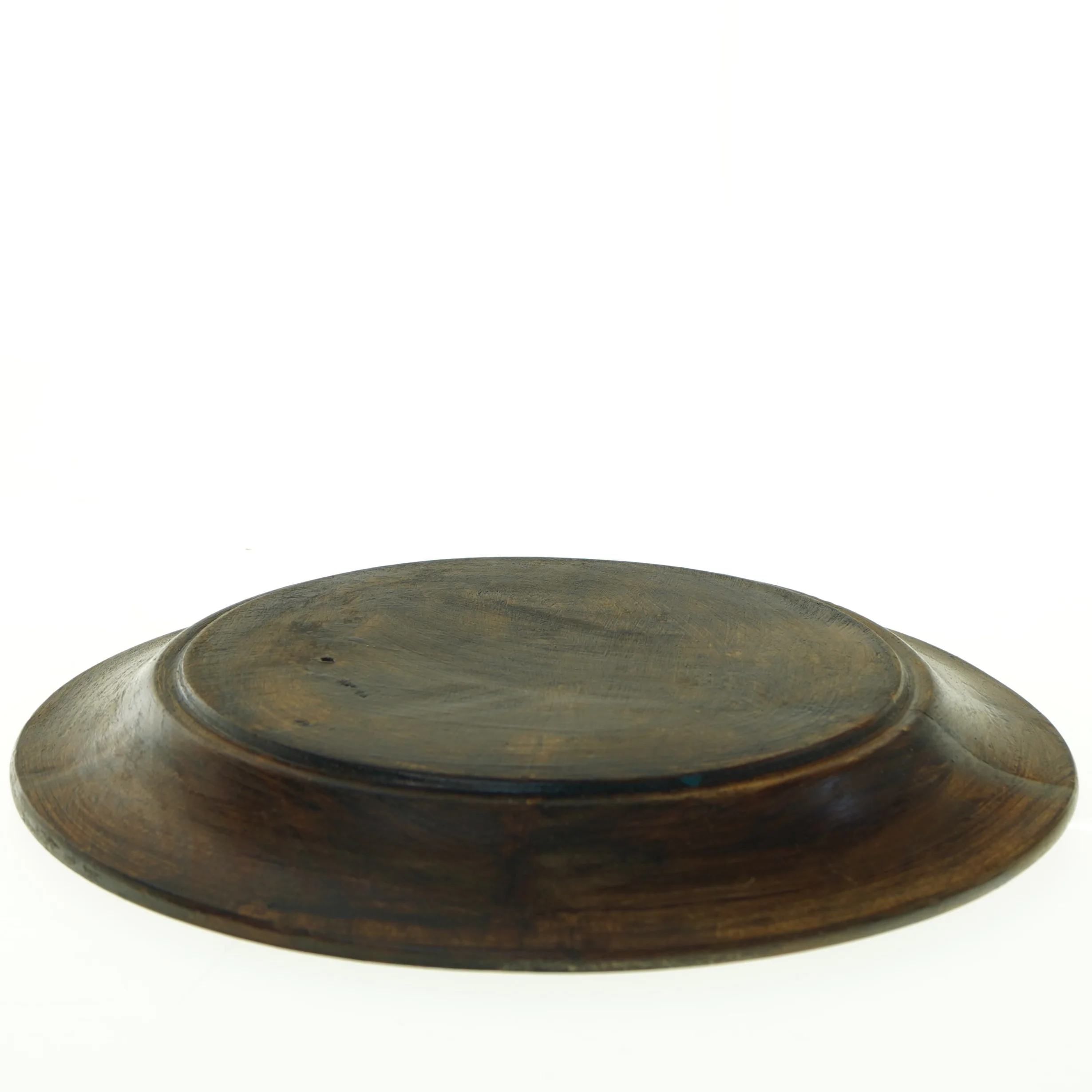 Dekorativ trævægplatte med kirke (str. Ø 30 cm)