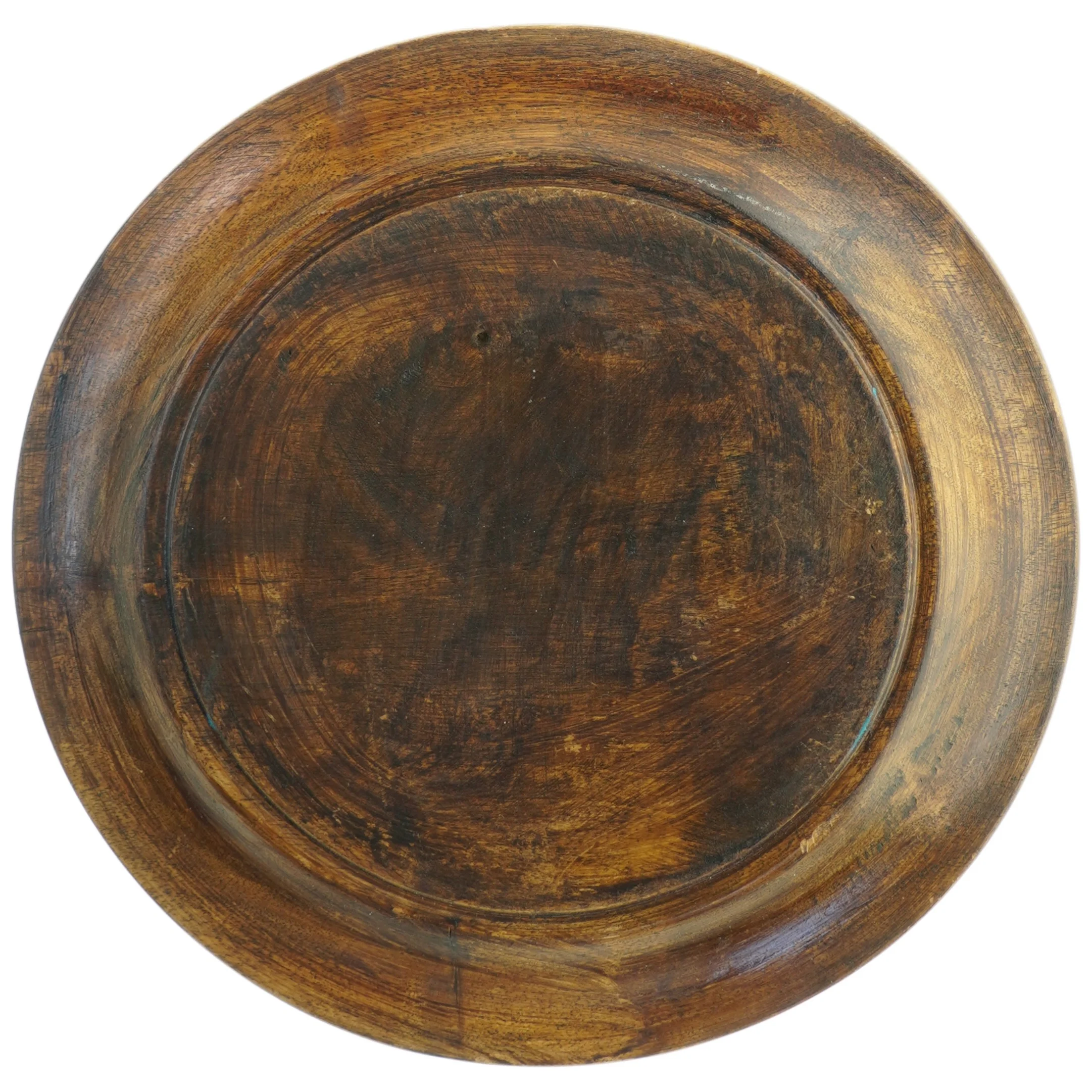 Dekorativ trævægplatte med kirke (str. Ø 30 cm)