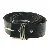Sort læderbælte med metalspænde (str. 80 cm)