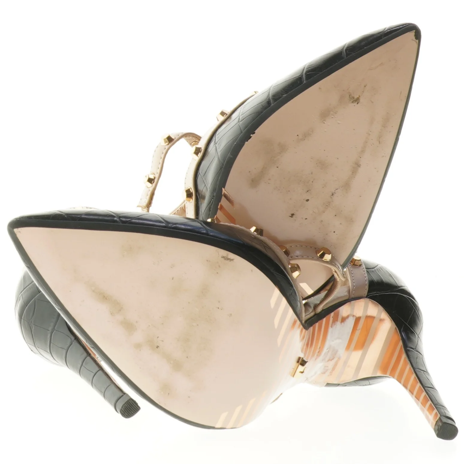 Sort stiletter med gyldne nitter fra Dune London (str. 38 )