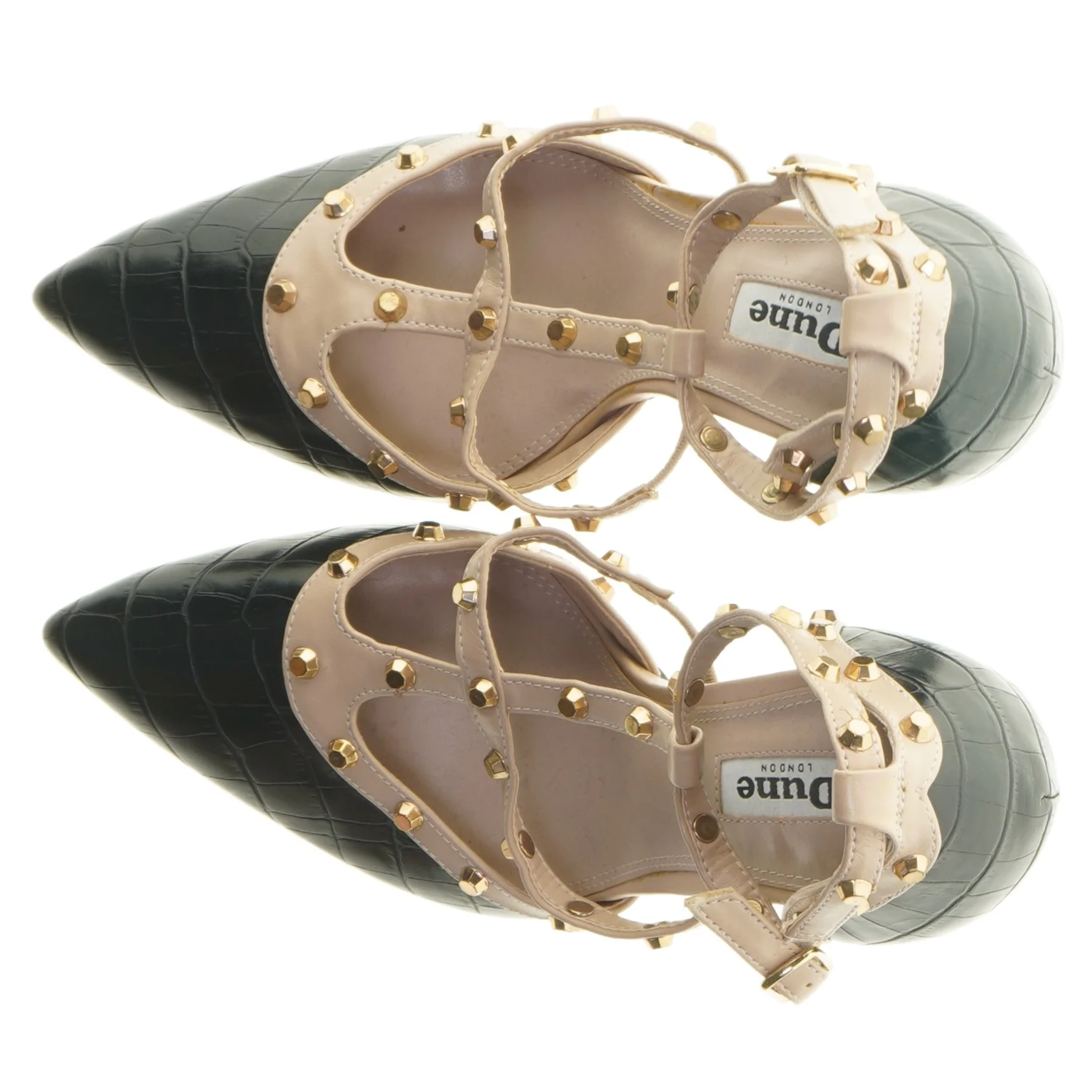 Sort stiletter med gyldne nitter fra Dune London (str. 38 )