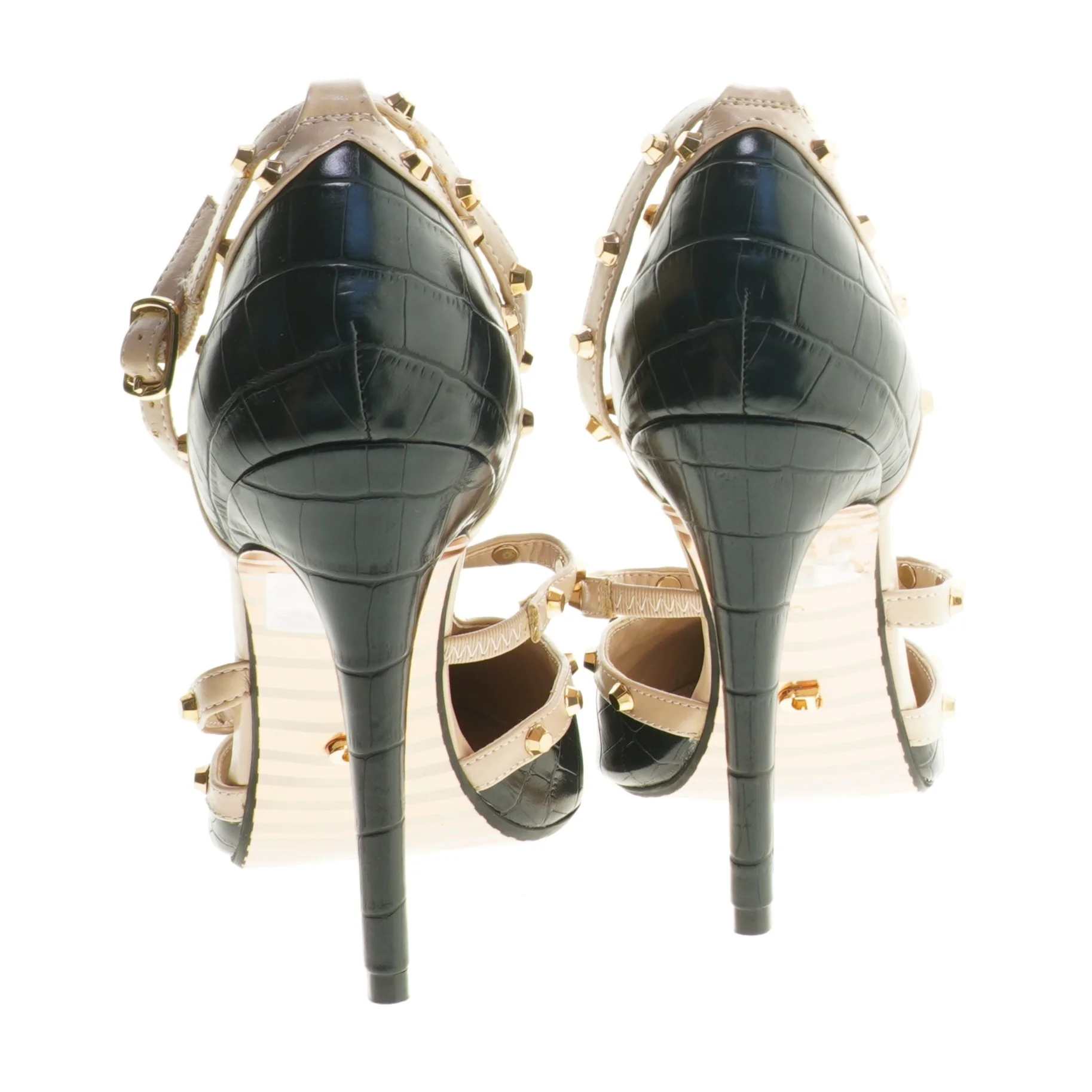 Sort stiletter med gyldne nitter fra Dune London (str. 38 )