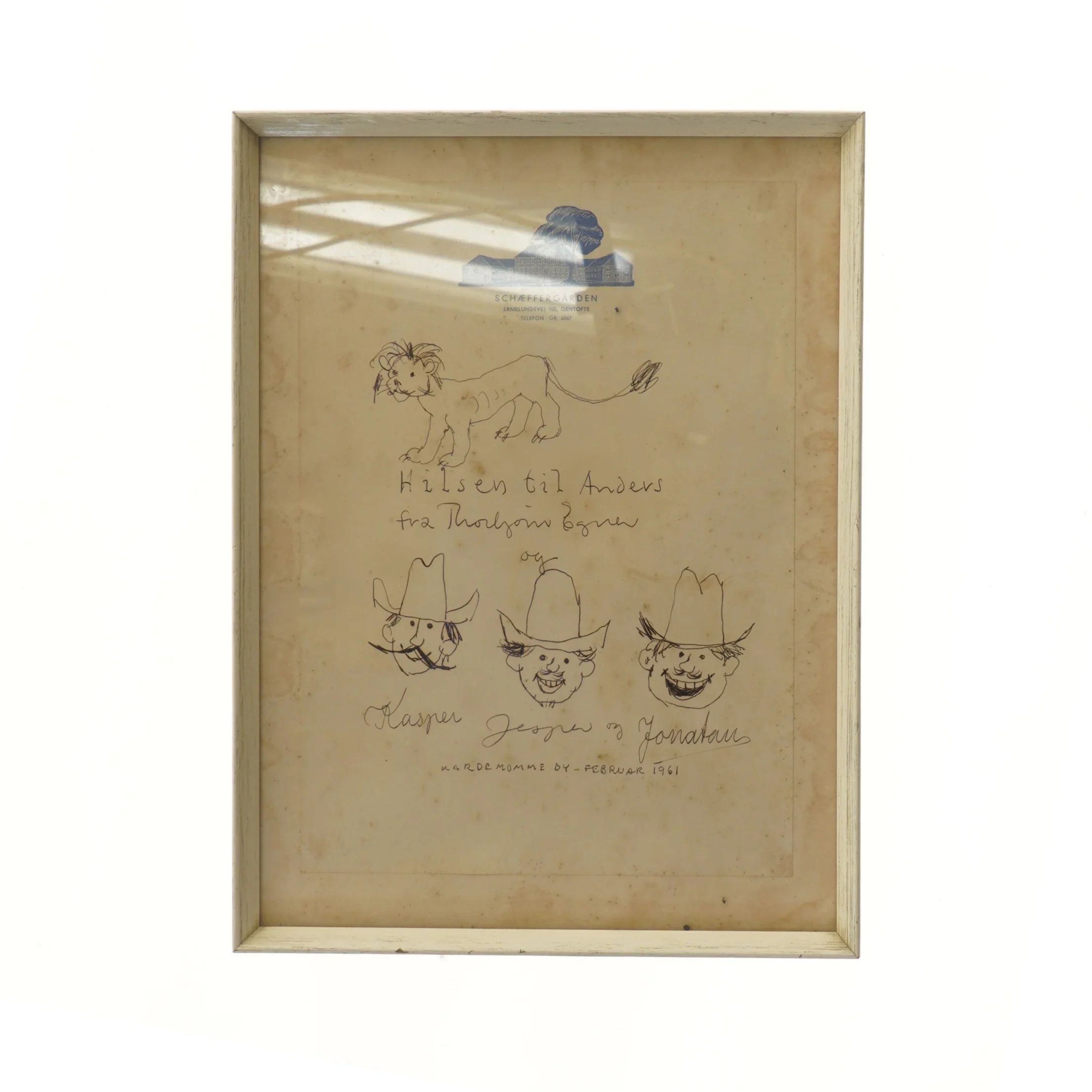 Indrammet tegning (str. 36x27 cm)