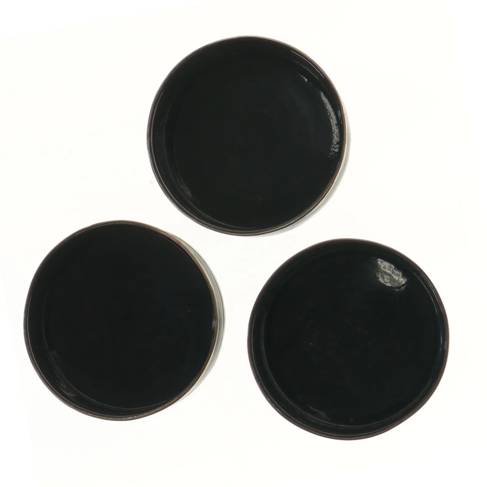 Sæt af 3 sorte flaskebakker (str. 3 stk Ø 13,5 cm)