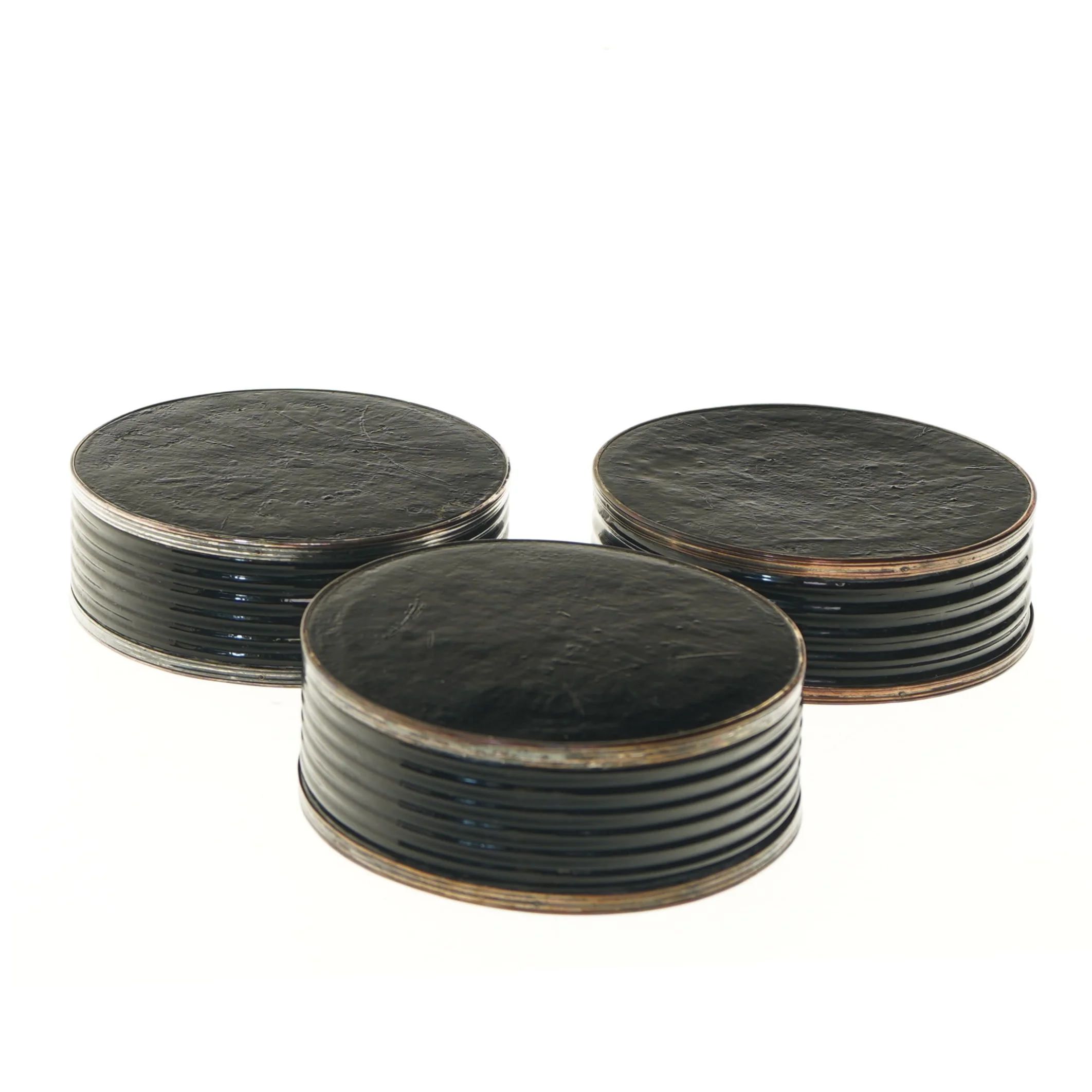 Sæt af 3 sorte flaskebakker (str. 3 stk Ø 13,5 cm)