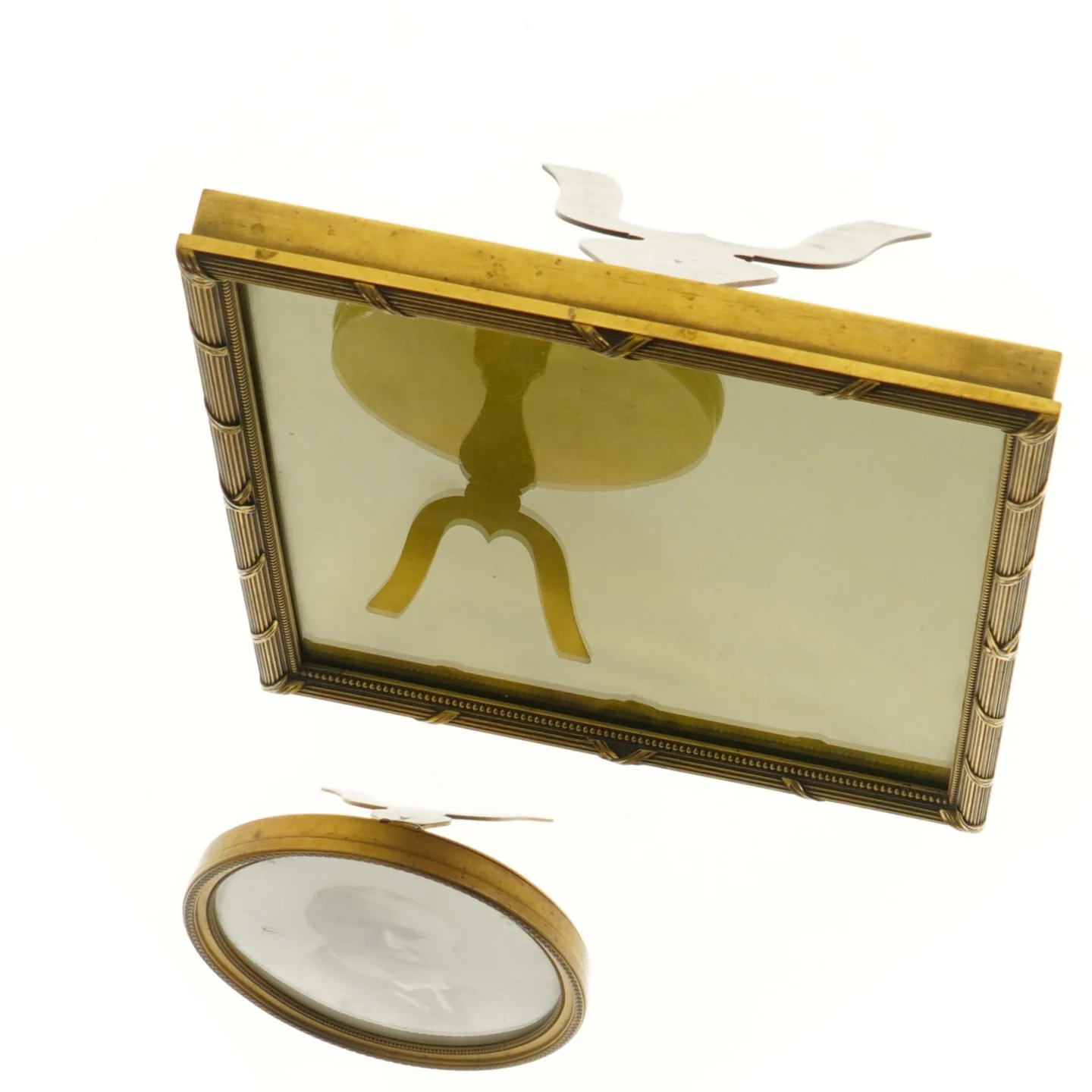 Gamle billedrammer med stander (str. 21x27 cm)