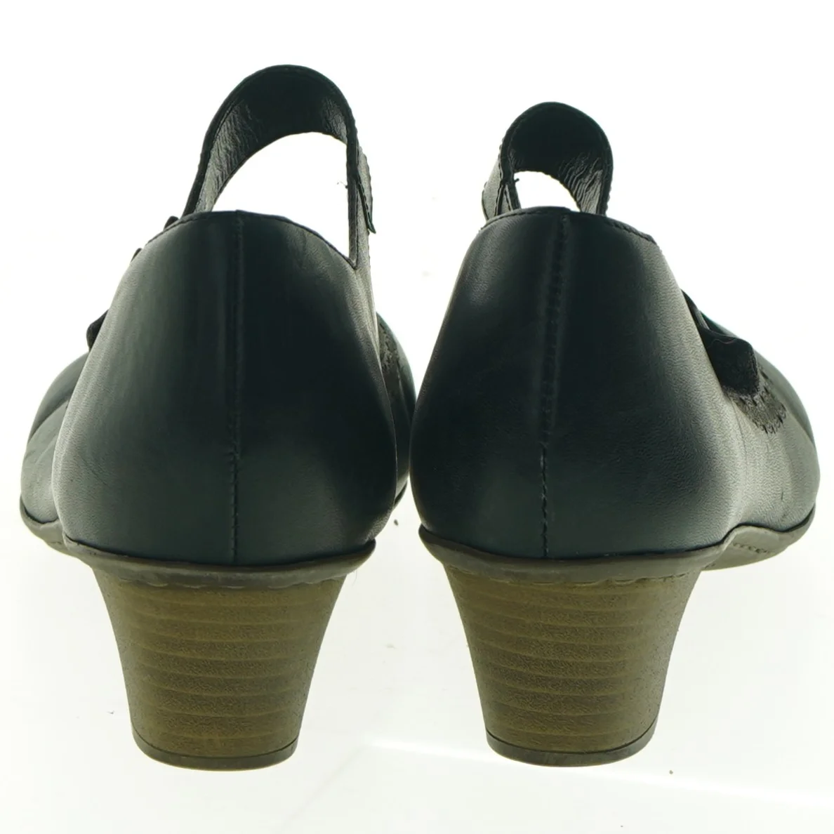 Sorte damesko med hæl fra Rieker (str. 39)