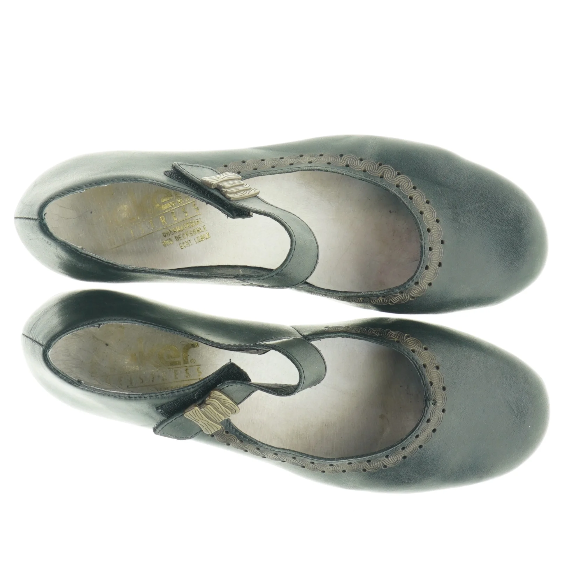 Sorte damesko med hæl fra Rieker (str. 39)