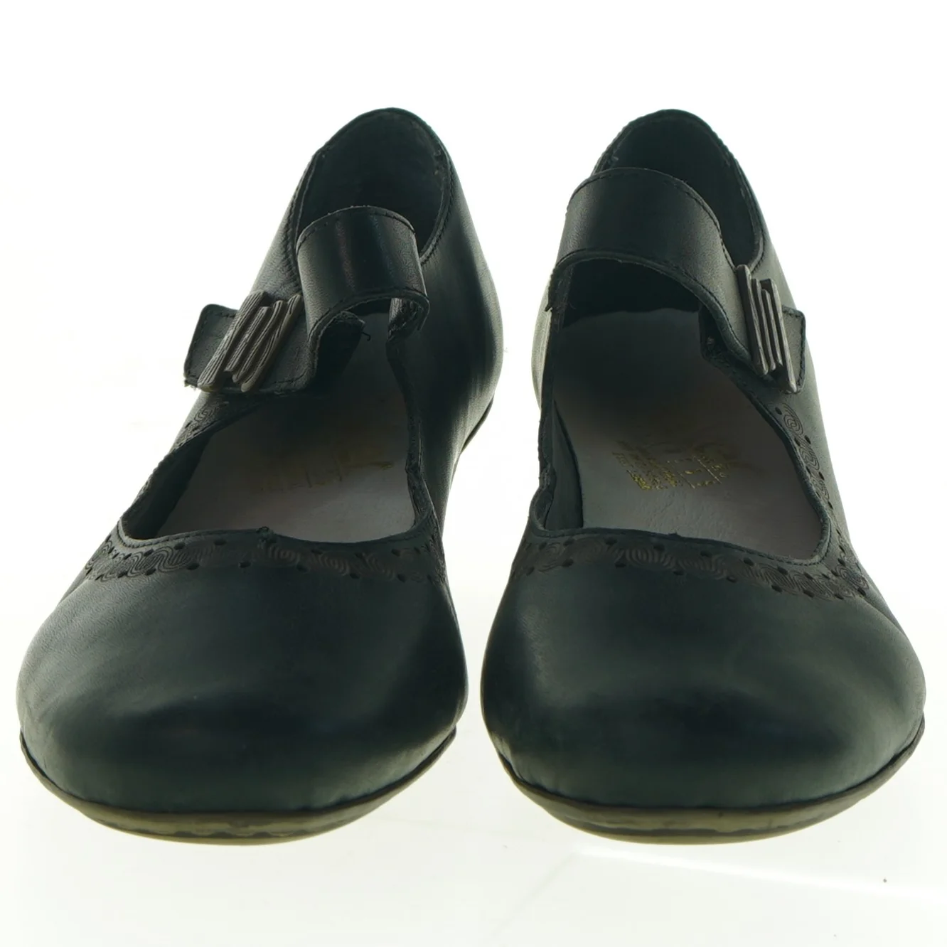 Sorte damesko med hæl fra Rieker (str. 39)