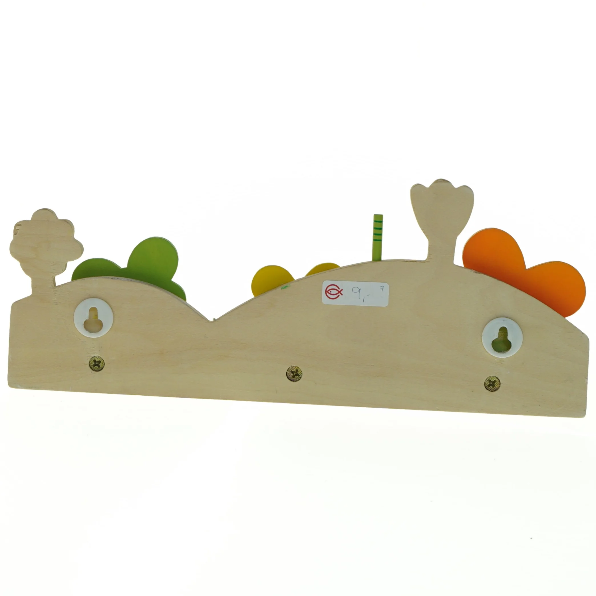 Træknagerække med blomstermotiver (str. 29x12 cm)