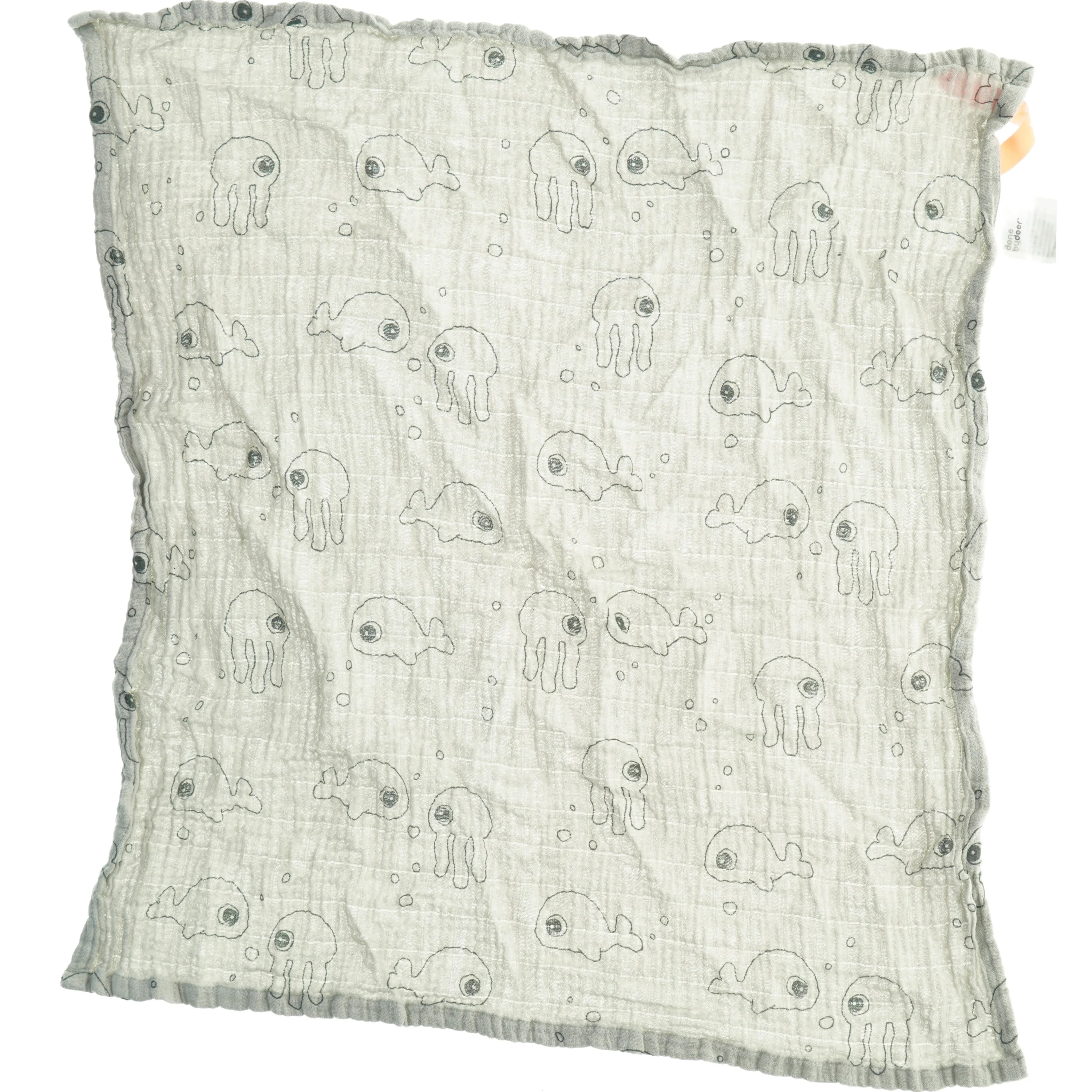 Babytæppe med dyremønster fra Donebydeer (str. 60 x 60 cm)