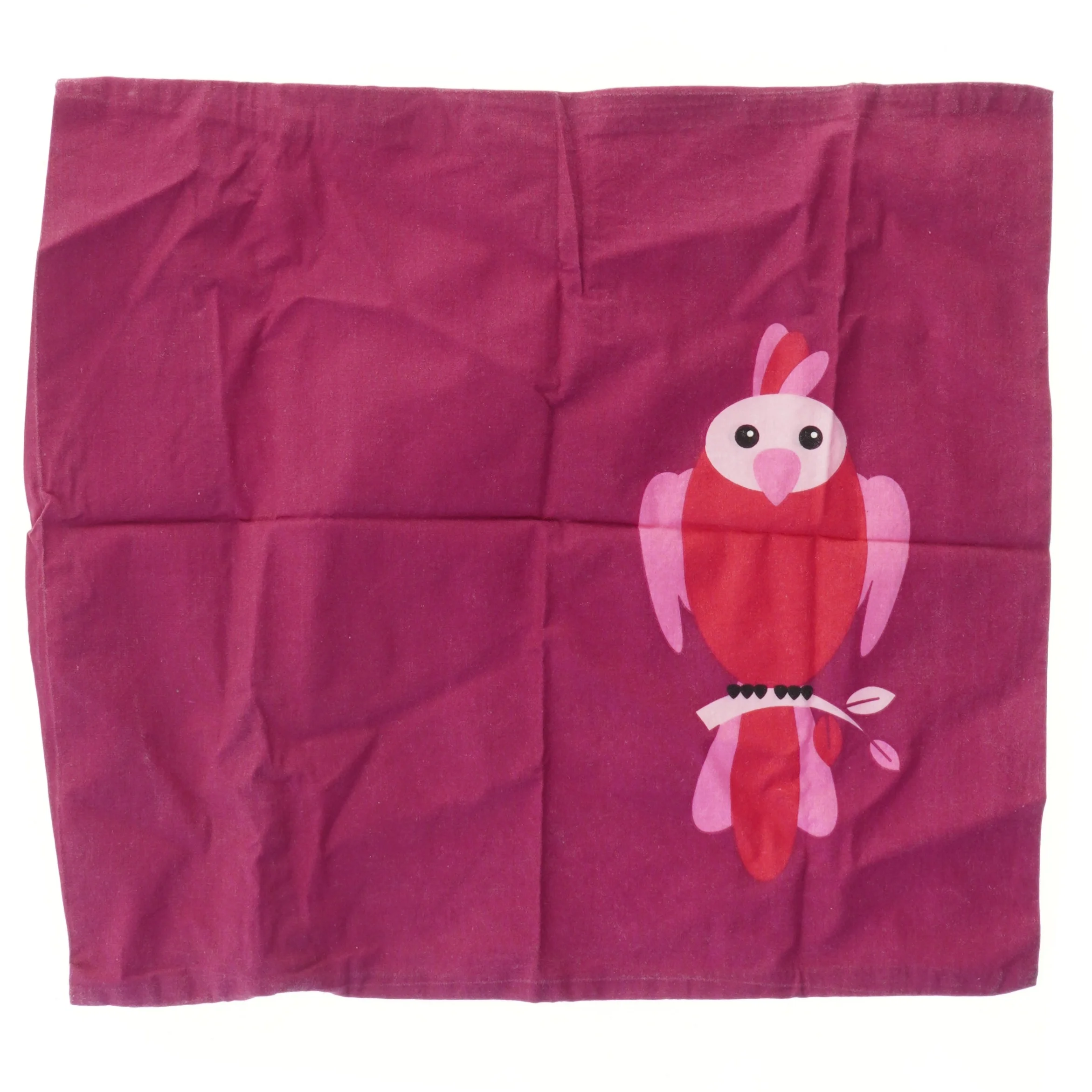 Dekorativ tekstil med fuglemotiv (str. 43x40 cm)