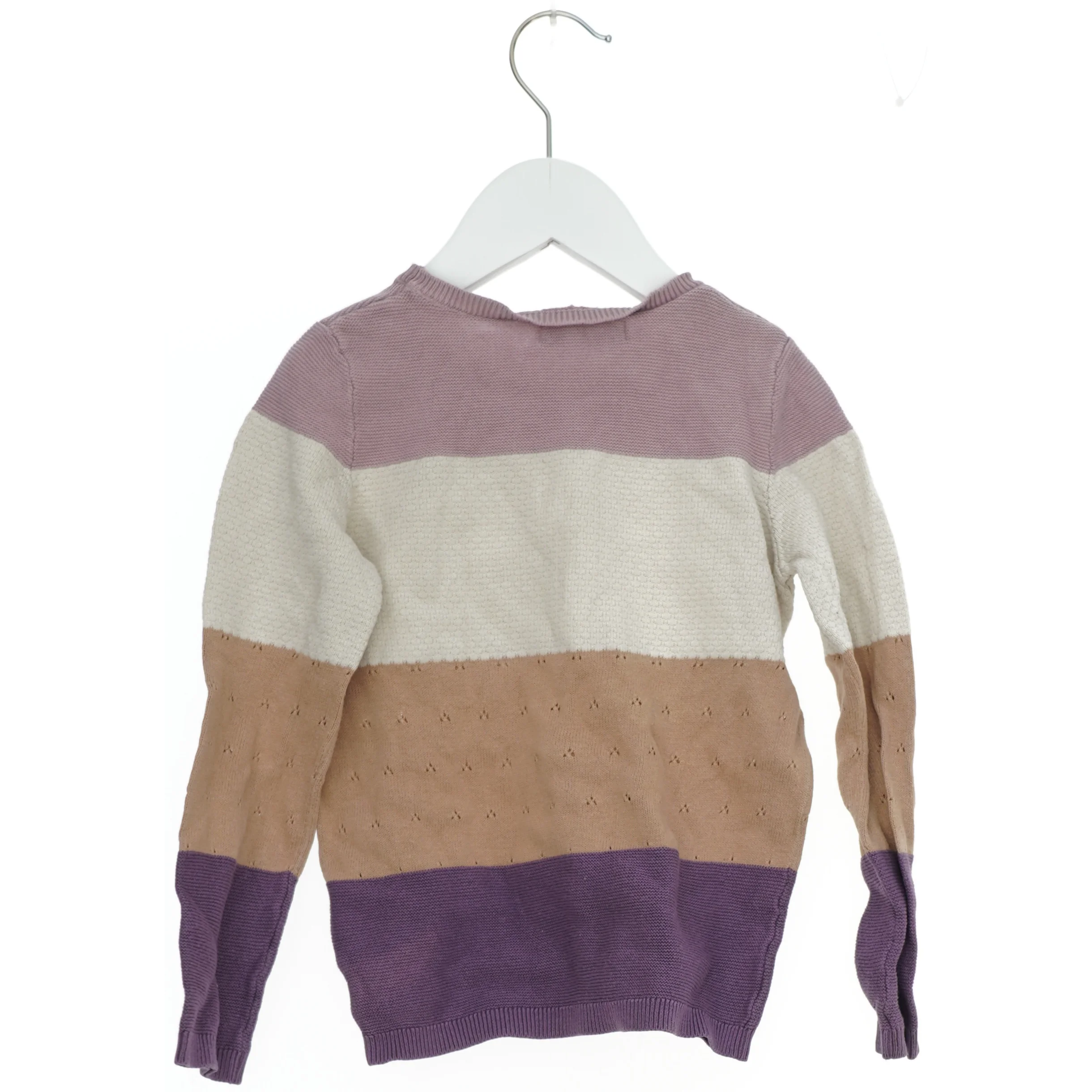 Strikket sweater med farverige striber fra H&M (str. 104)