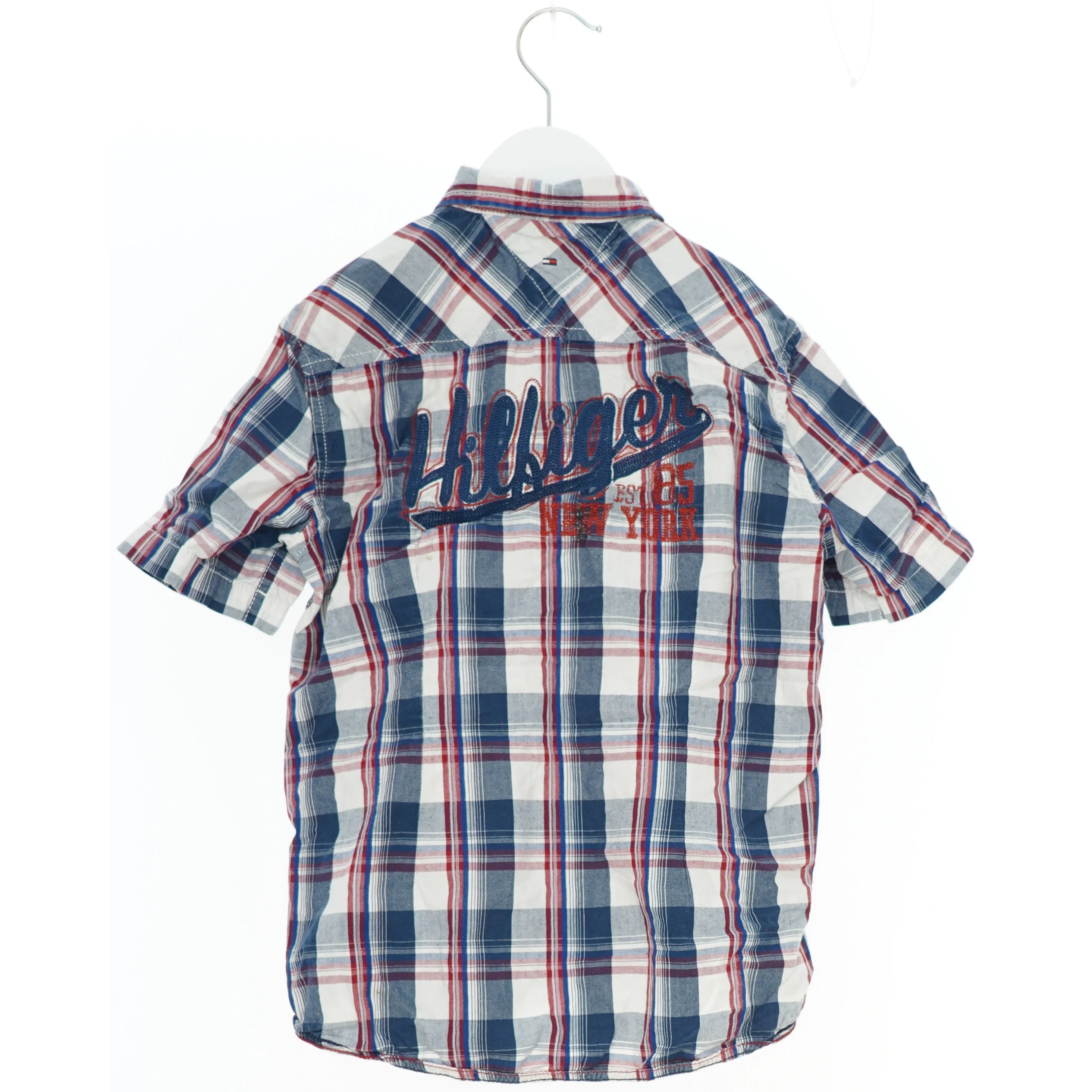 Kortærmet ternet skjorte fra Tommy Hilfiger (str. 140)