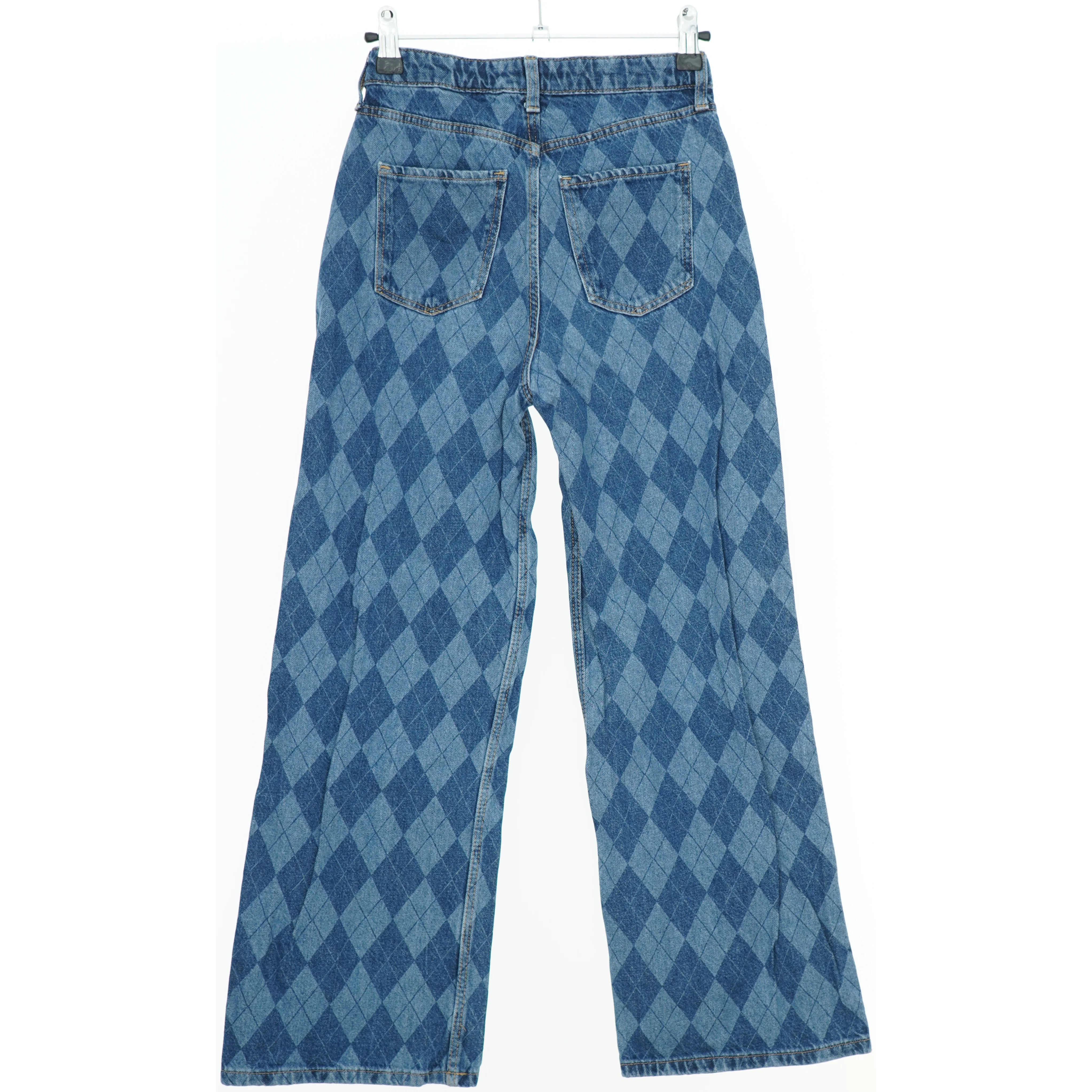 Rutede denim bukser fra H&M (str. 146)