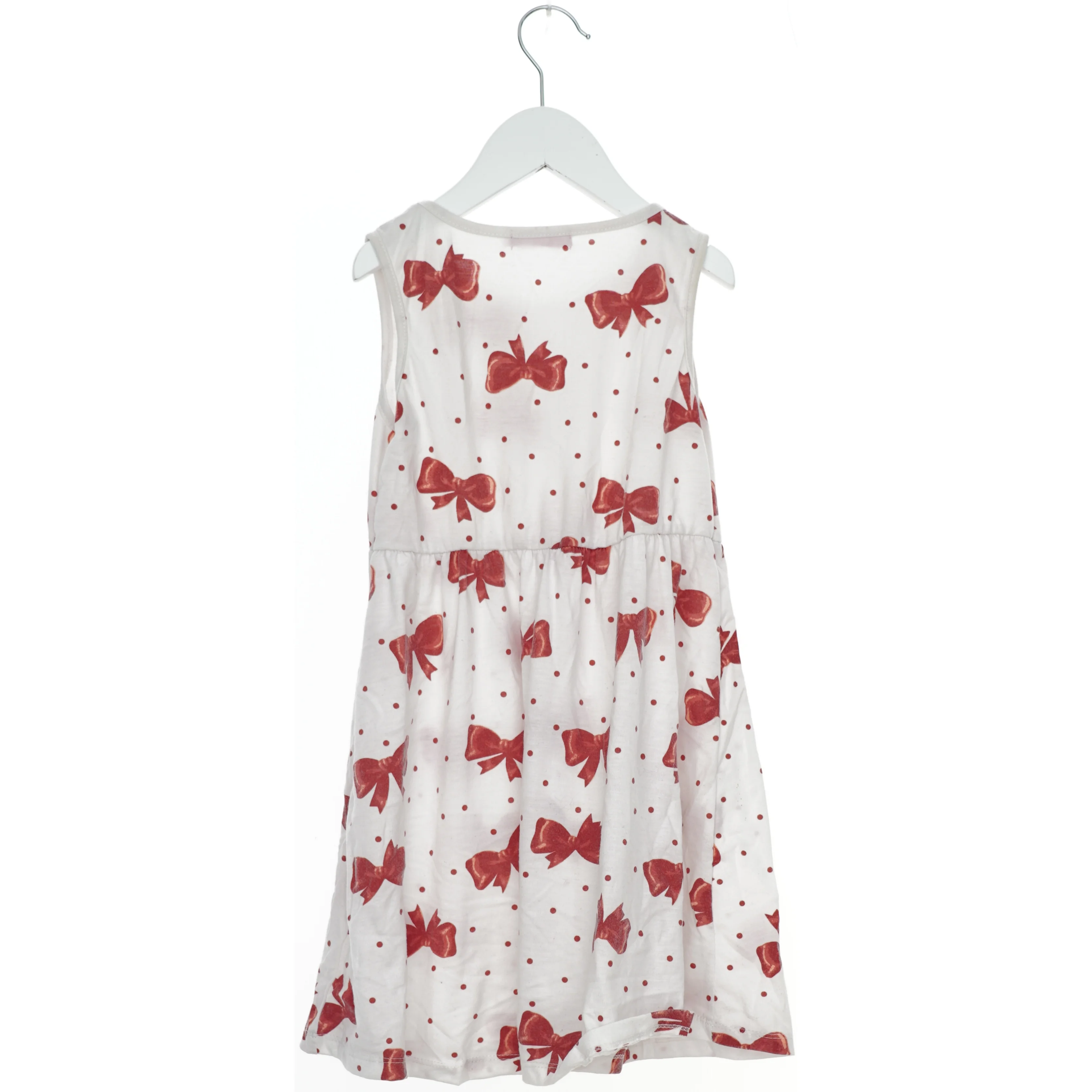 Hvid kjole med røde sløjfer fra Lida Fashion (str. 128)