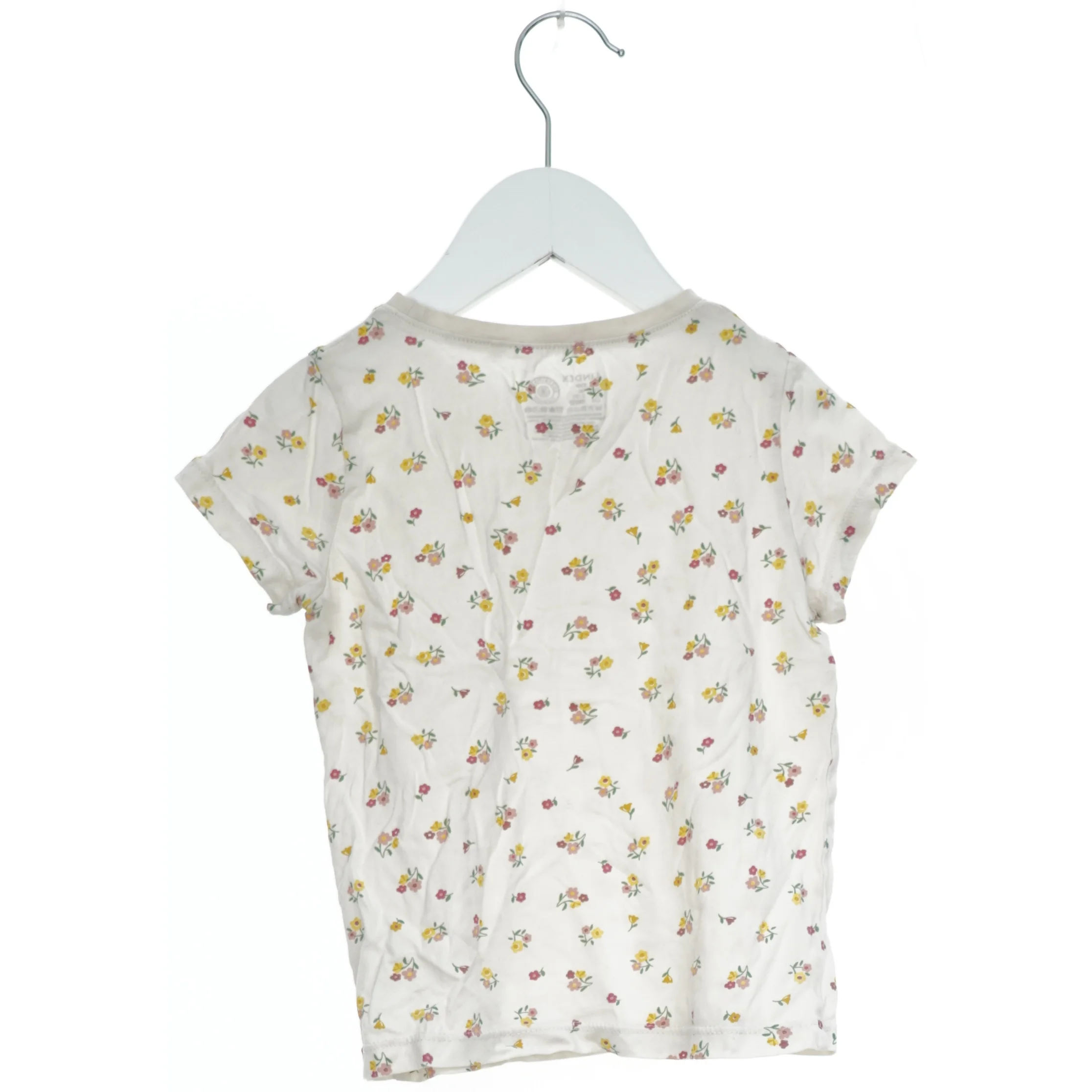 Kortærmet T-shirt med blomsterprint fra Lindex (str. 98)