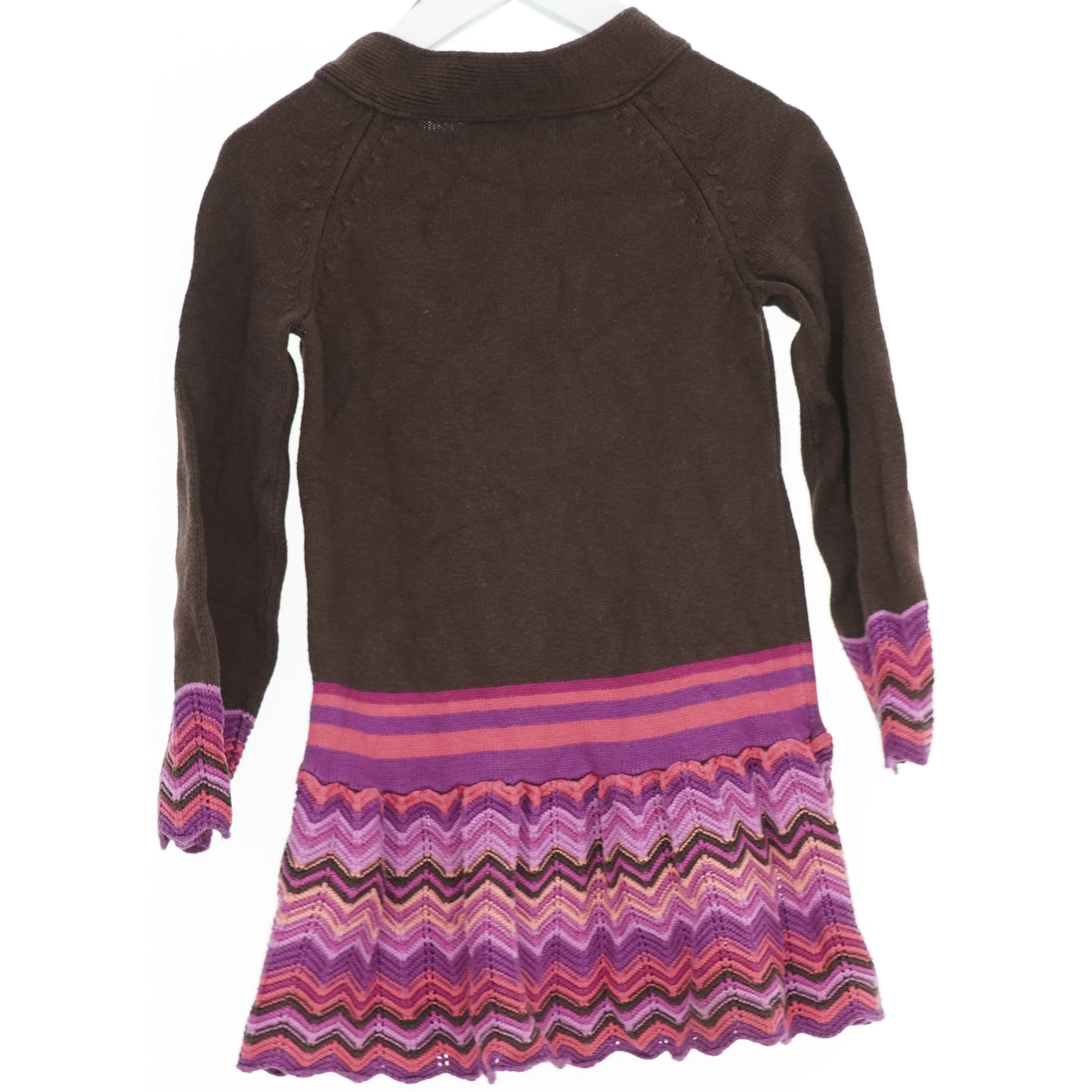 Brun kjole med flerfarvet nederdel fra Gap (str. 110)