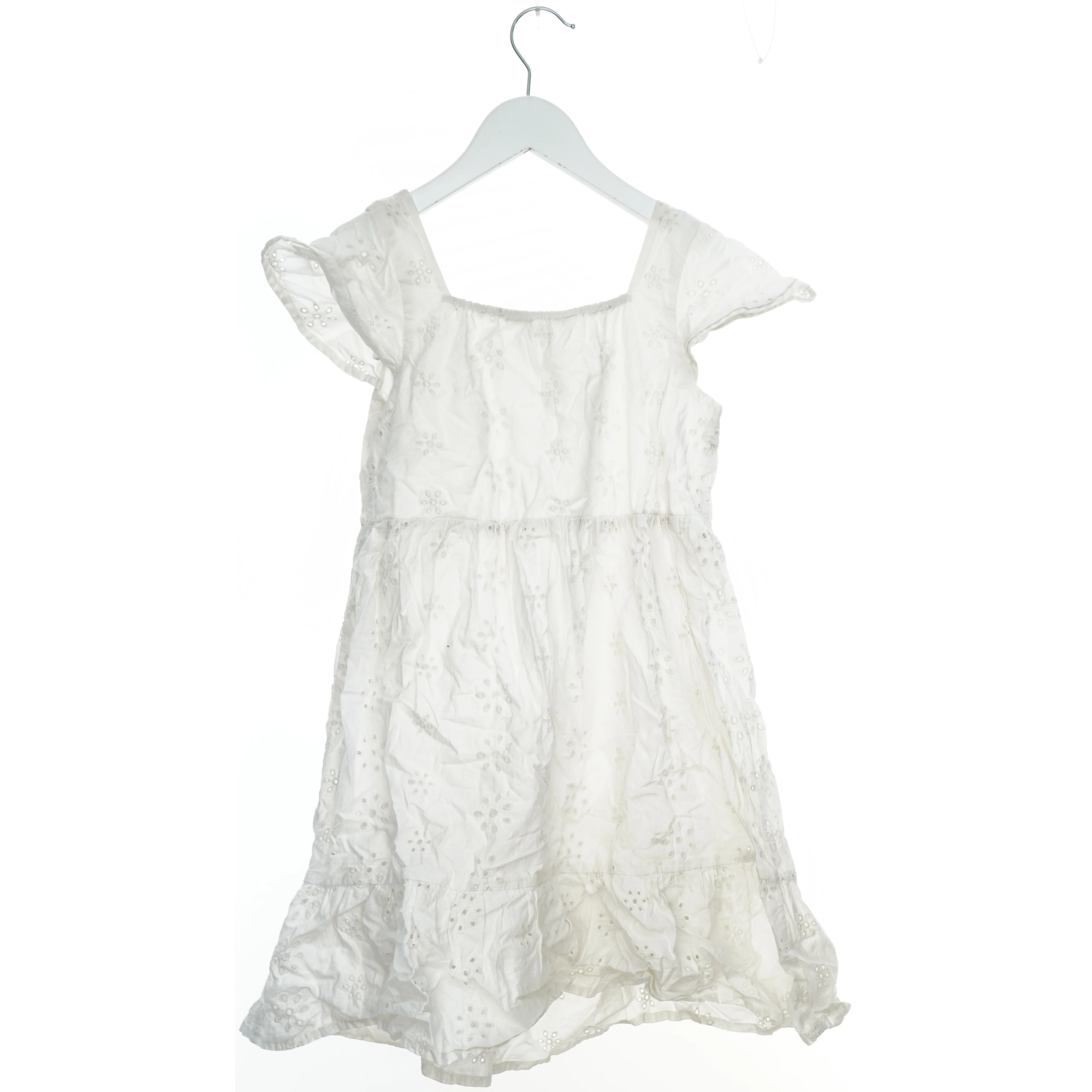 Hvid kjole med broderi fra H&M (str. 140)