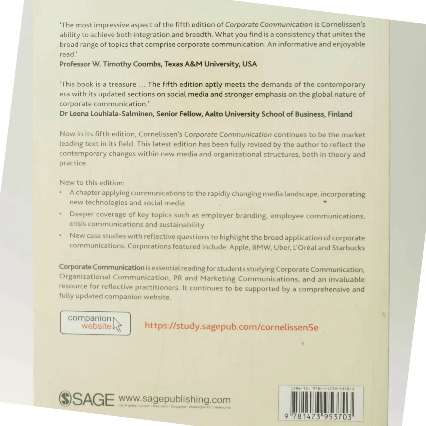 Corporate communication : a guide to theory & practice af Joep Cornelissen (Bog)