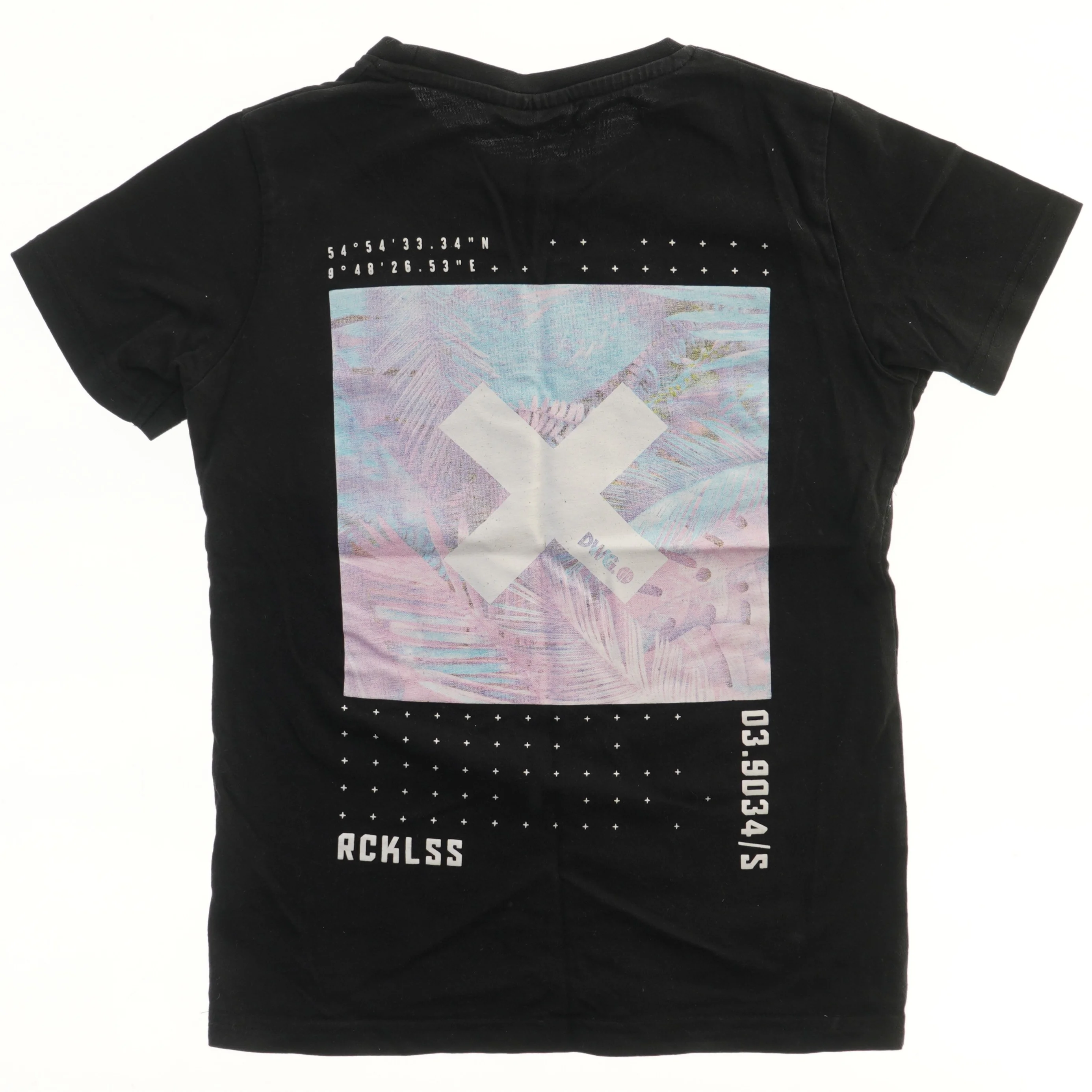 Sort T-shirt med grafisk print fra DWG (str. 140)