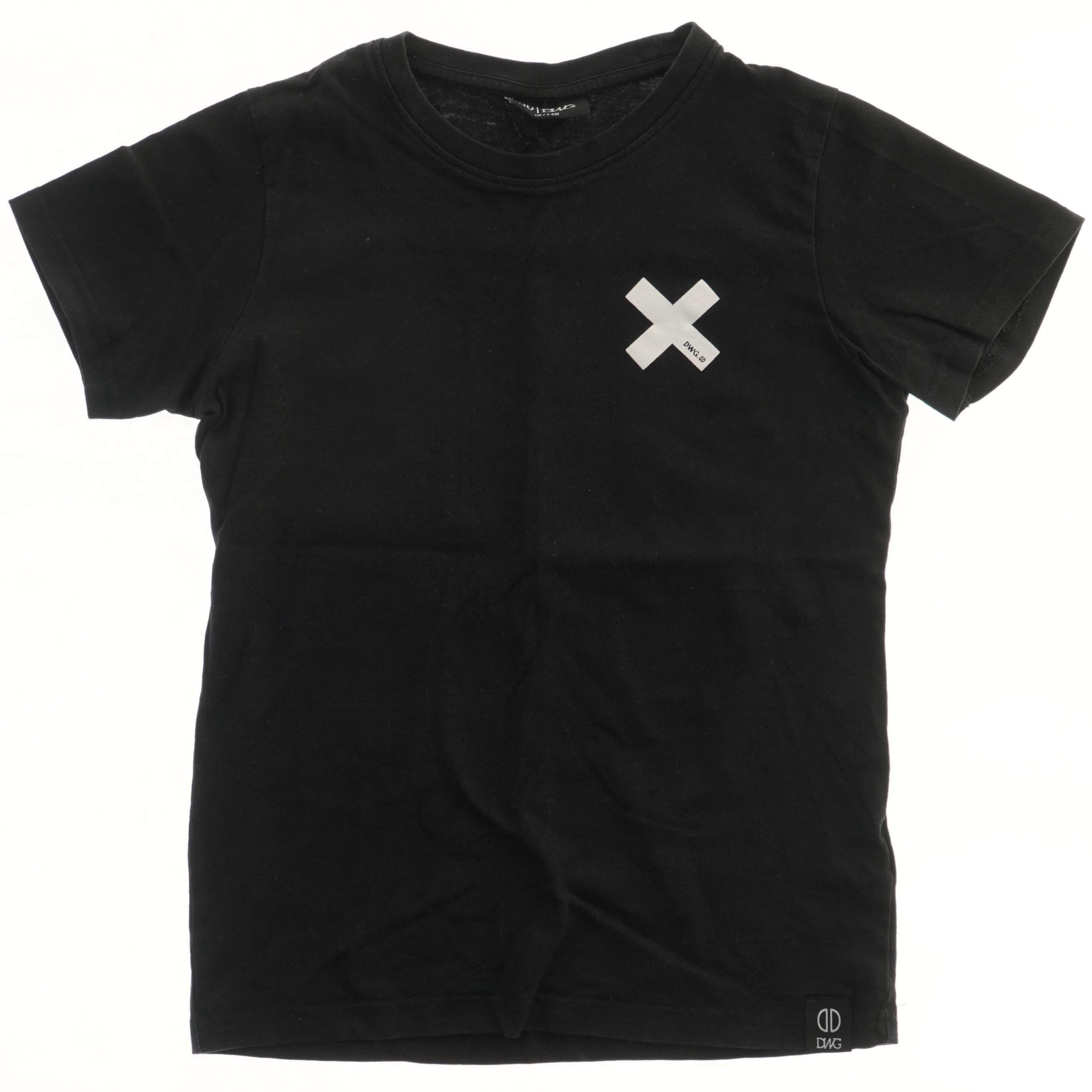 Sort T-shirt med grafisk print fra DWG (str. 140)